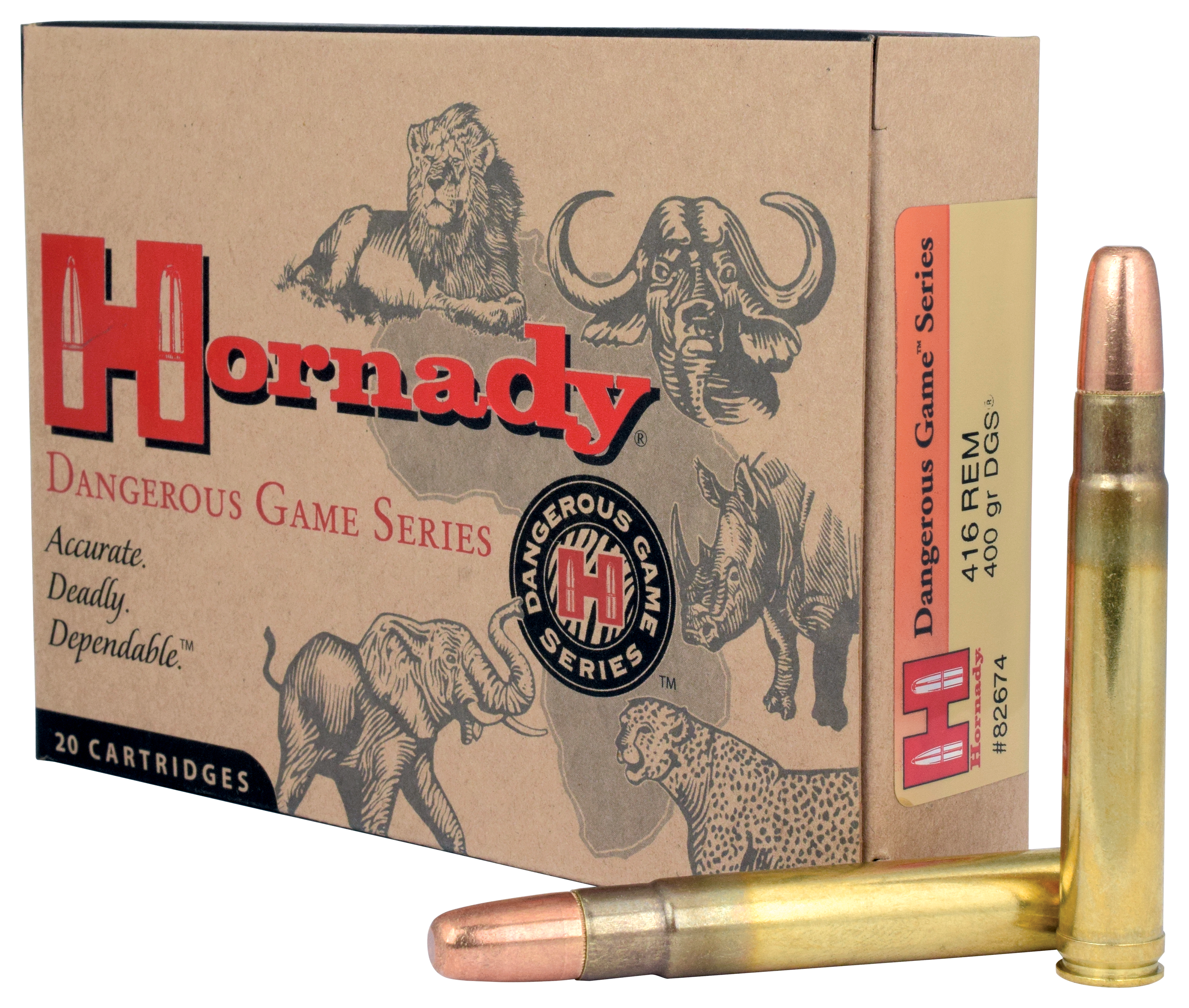 Image of Hornady Dangerous Game Series .416 Remington Magnum 400 Grain Centerfire Rifle Ammo