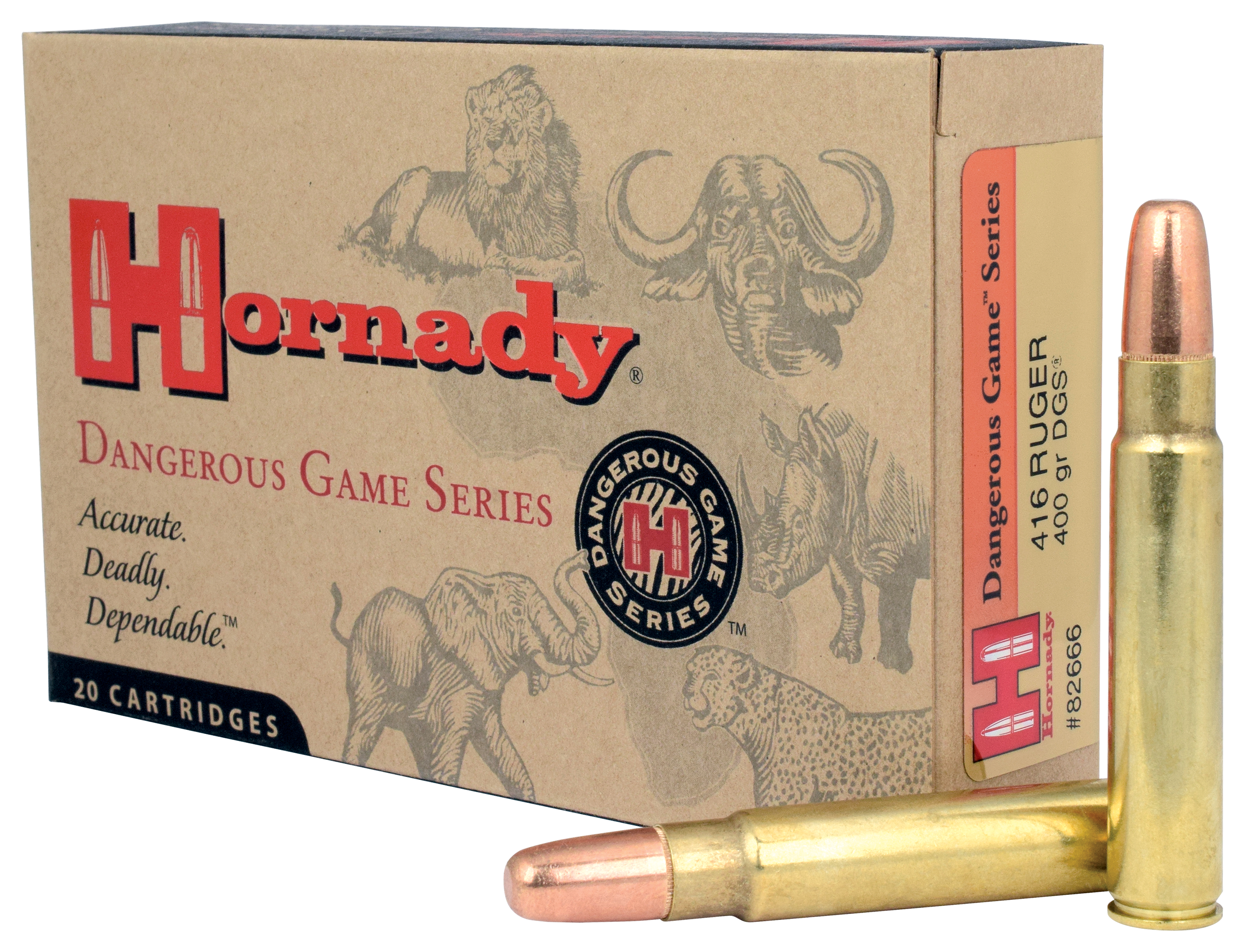 Image of Hornady Dangerous Game Series .416 Ruger 400 Grain Centerfire Rifle Ammo