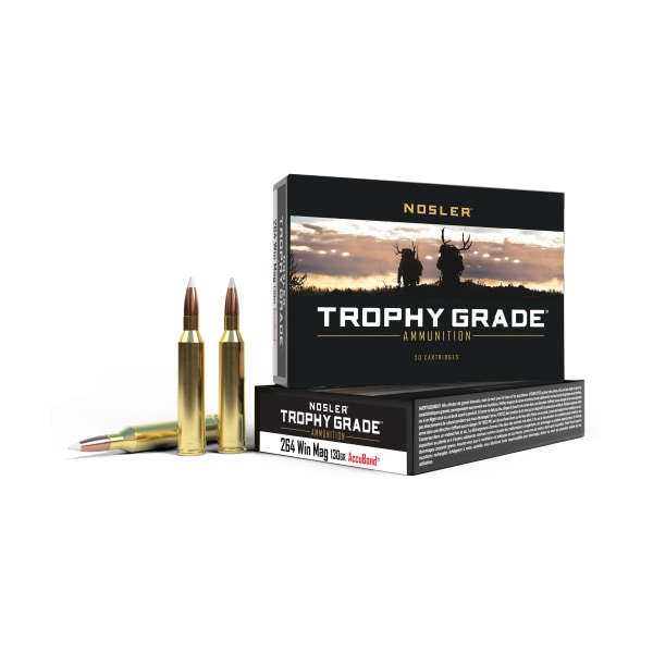 Nosler Trophy Grade .264 Winchester Magnum 130 Grain Centerfire Rifle Ammo