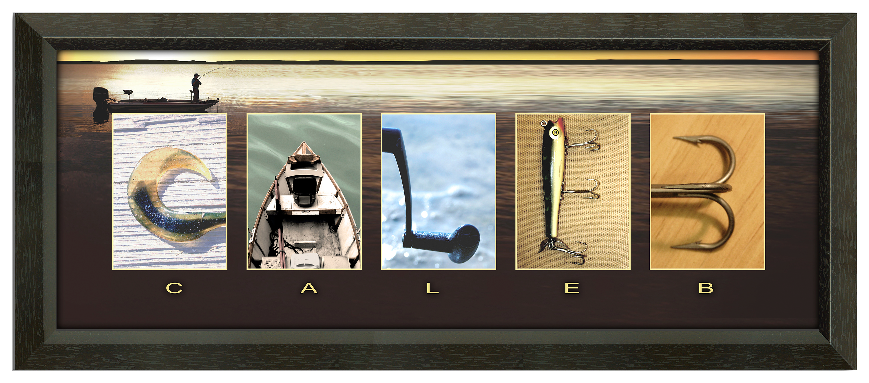 Fishing Letter Personalized Framed Name Artwork