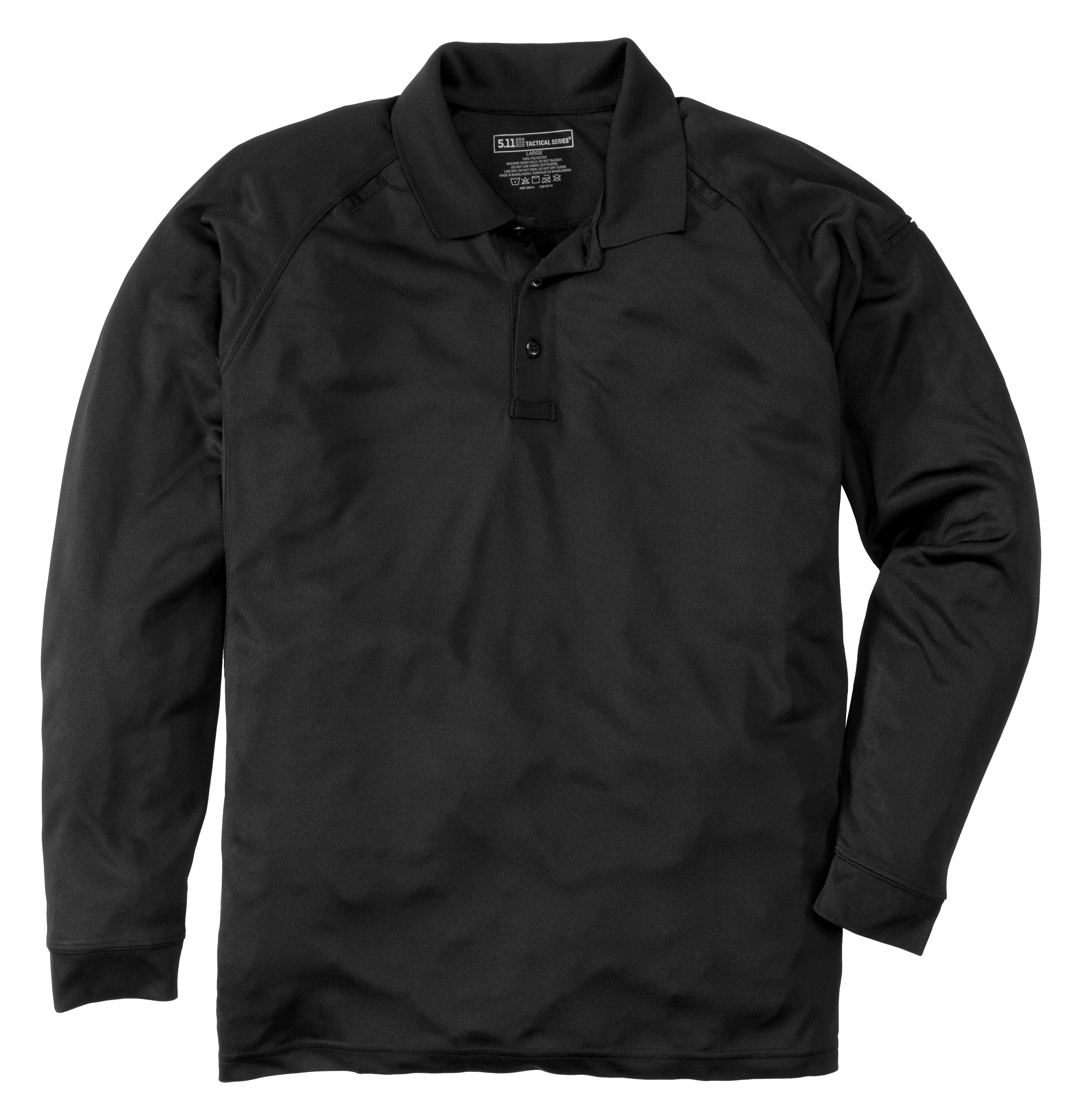 Image of 5.11 Tactical Performance Long-Sleeve Polo Shirt for Men - Black - S