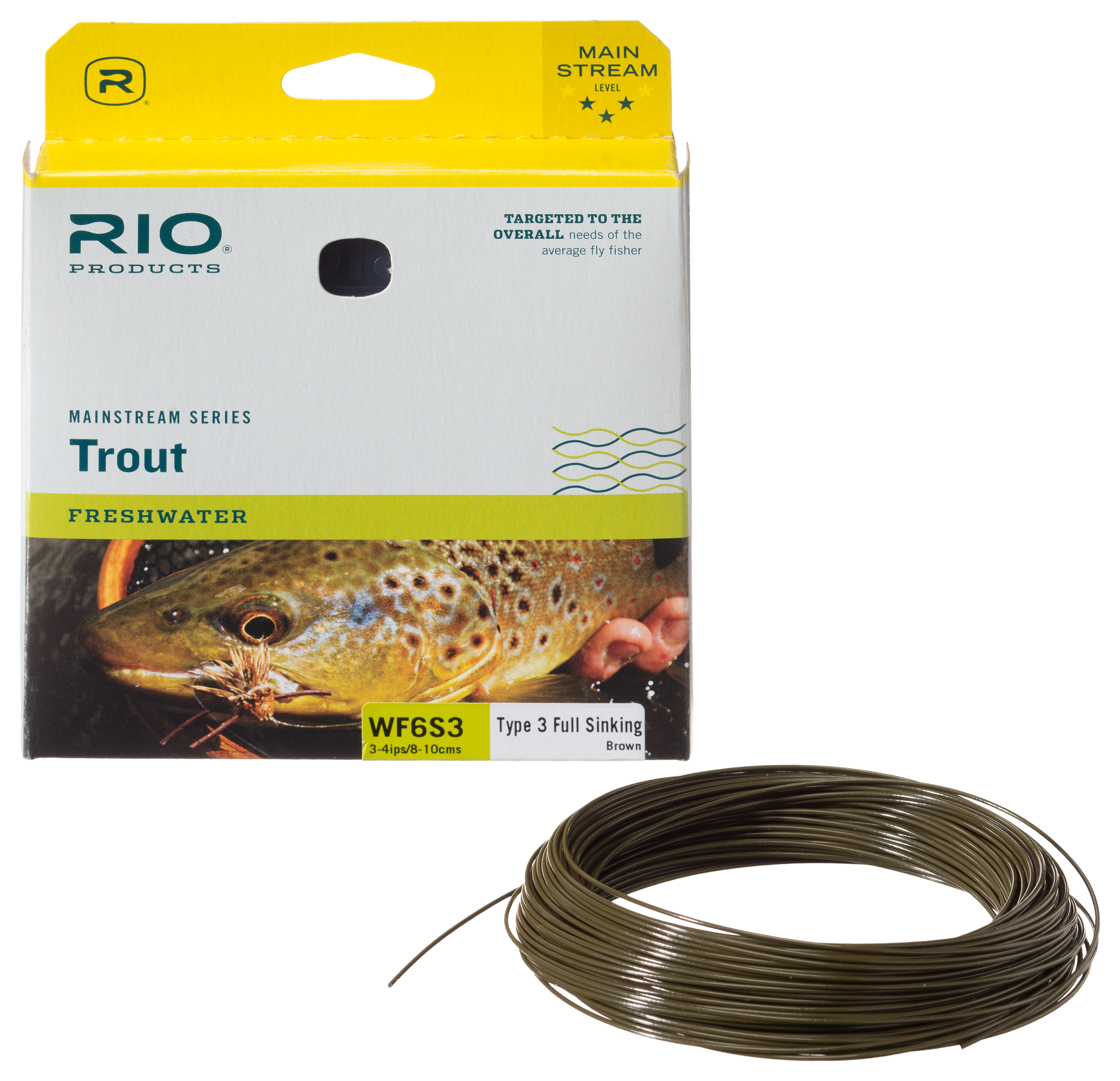 Rio Mainstream Type 3 Full Sinking Fly Line - WF8S3 - Brown