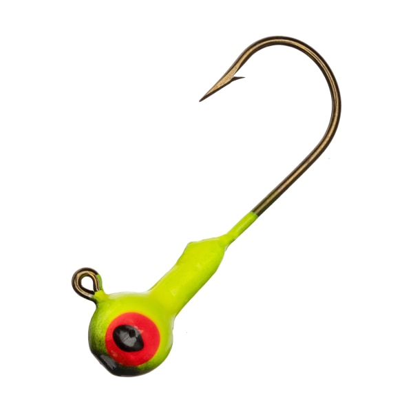 Bass Pro Shops 2-Tone Painted Round Jighead - Chartreuse/Black - 1/8 oz.