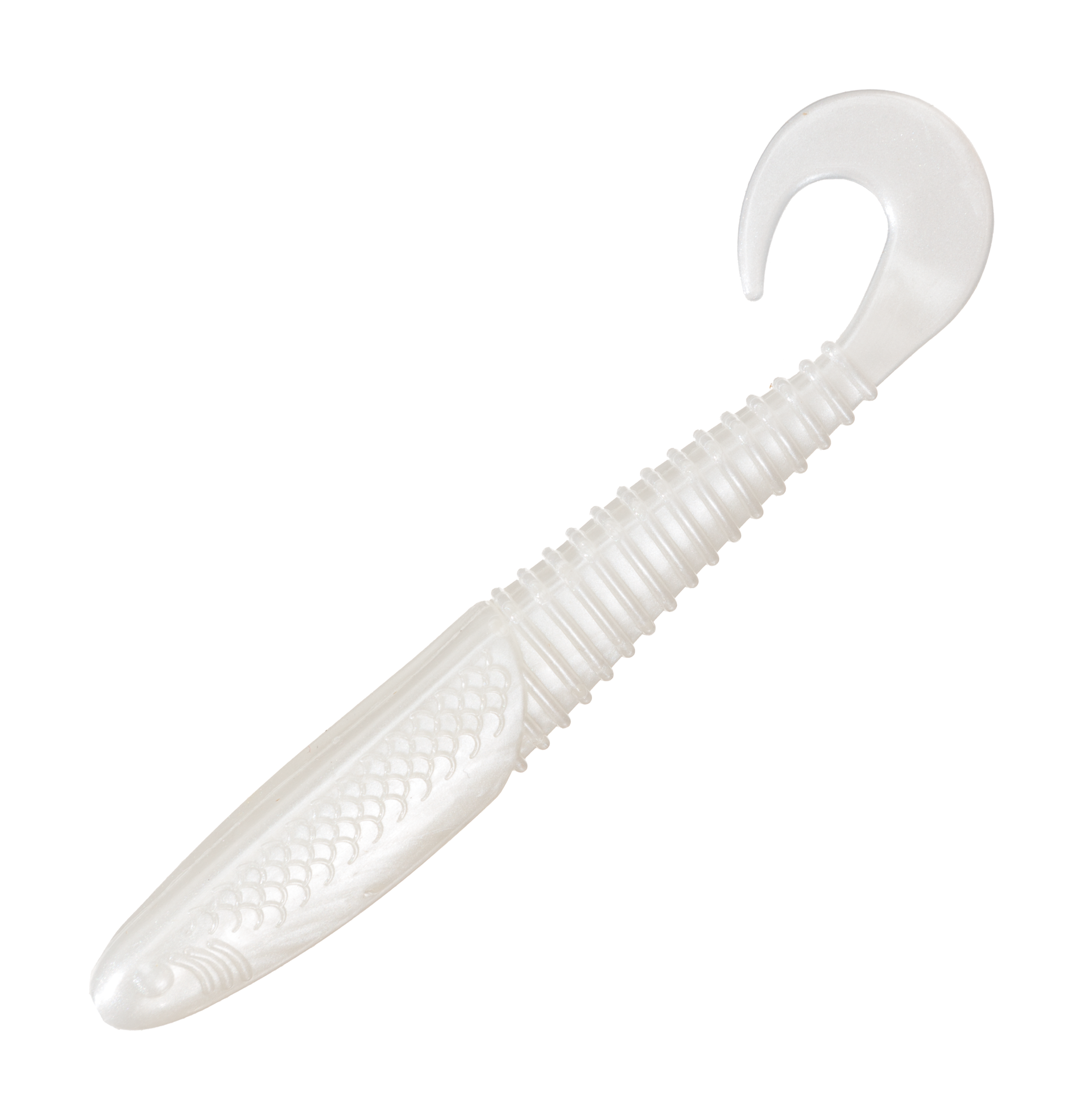 Bass Pro Shops Walleye Angler Curl Tail Minnow - White Pearl