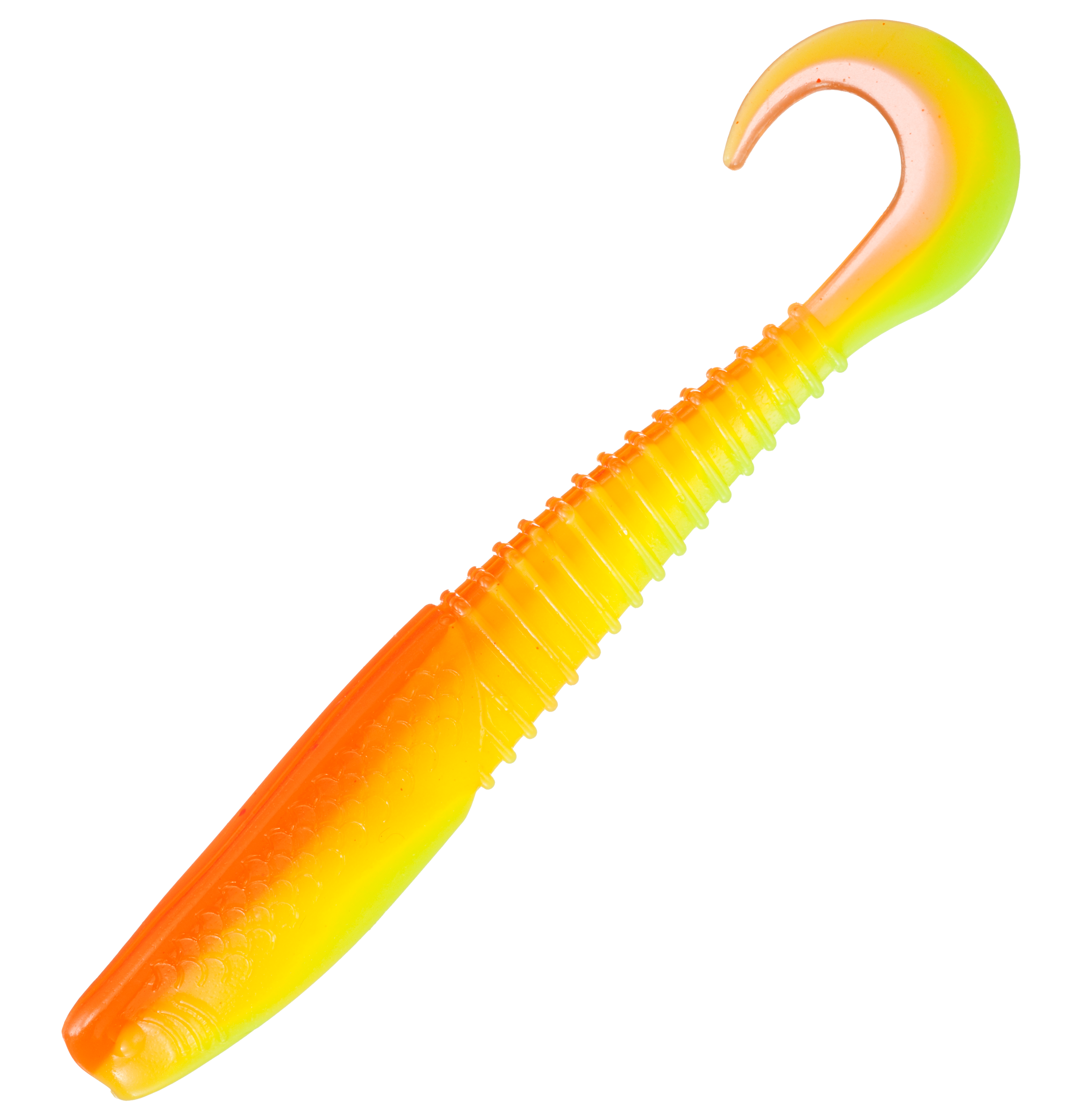 Bass Pro Shops Walleye Angler Curl Tail Minnow - Hot Orange/Chartreuse Bell - 12081705414227-1952740 - Fishing Bass Pro Shops® Walleye Angler® Curl Tail Minnow sku 12081705414227-1952740