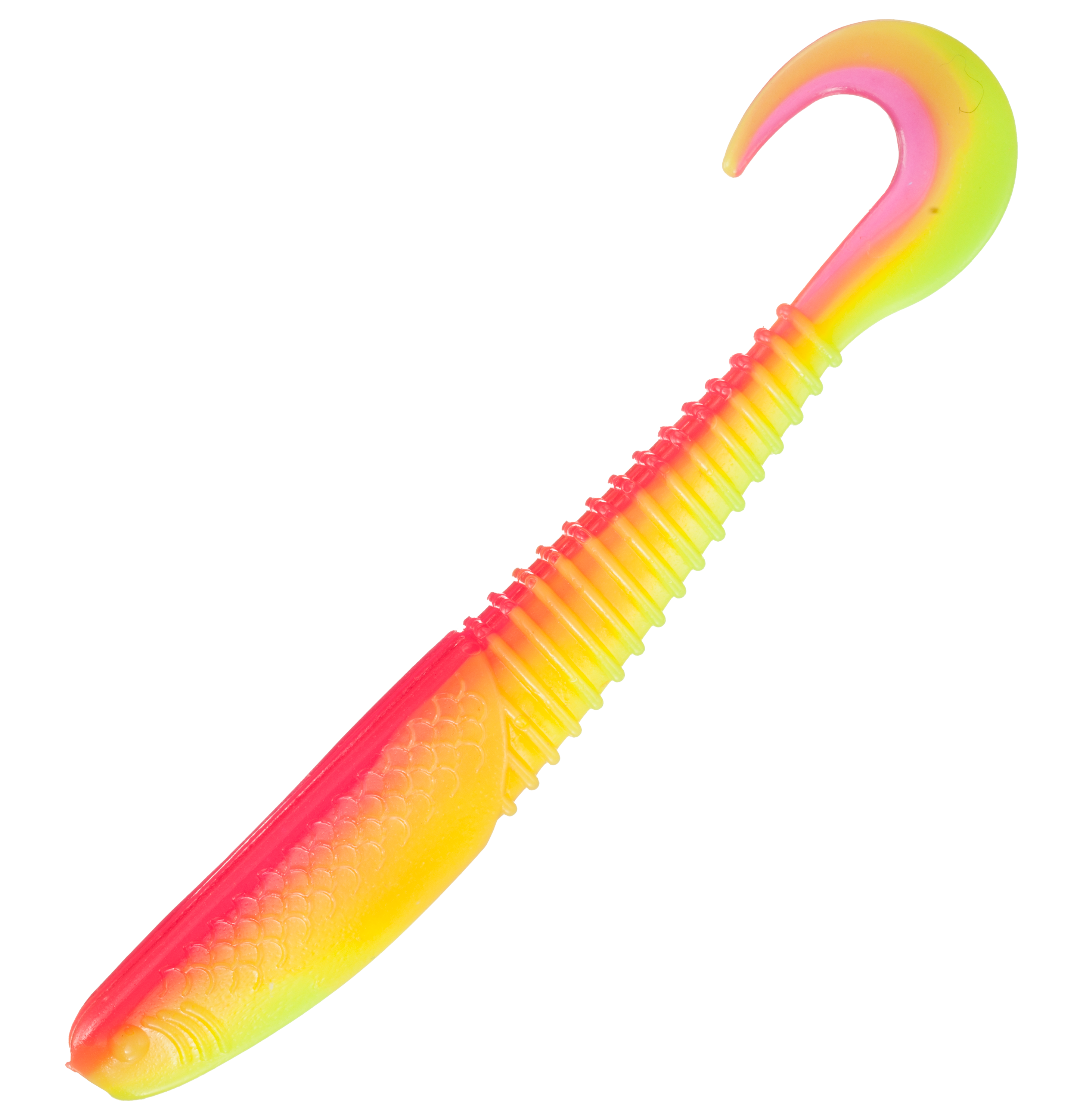 Bass Pro Shops Walleye Angler Curl Tail Minnow - Hot Pink/Chartreuse Belly