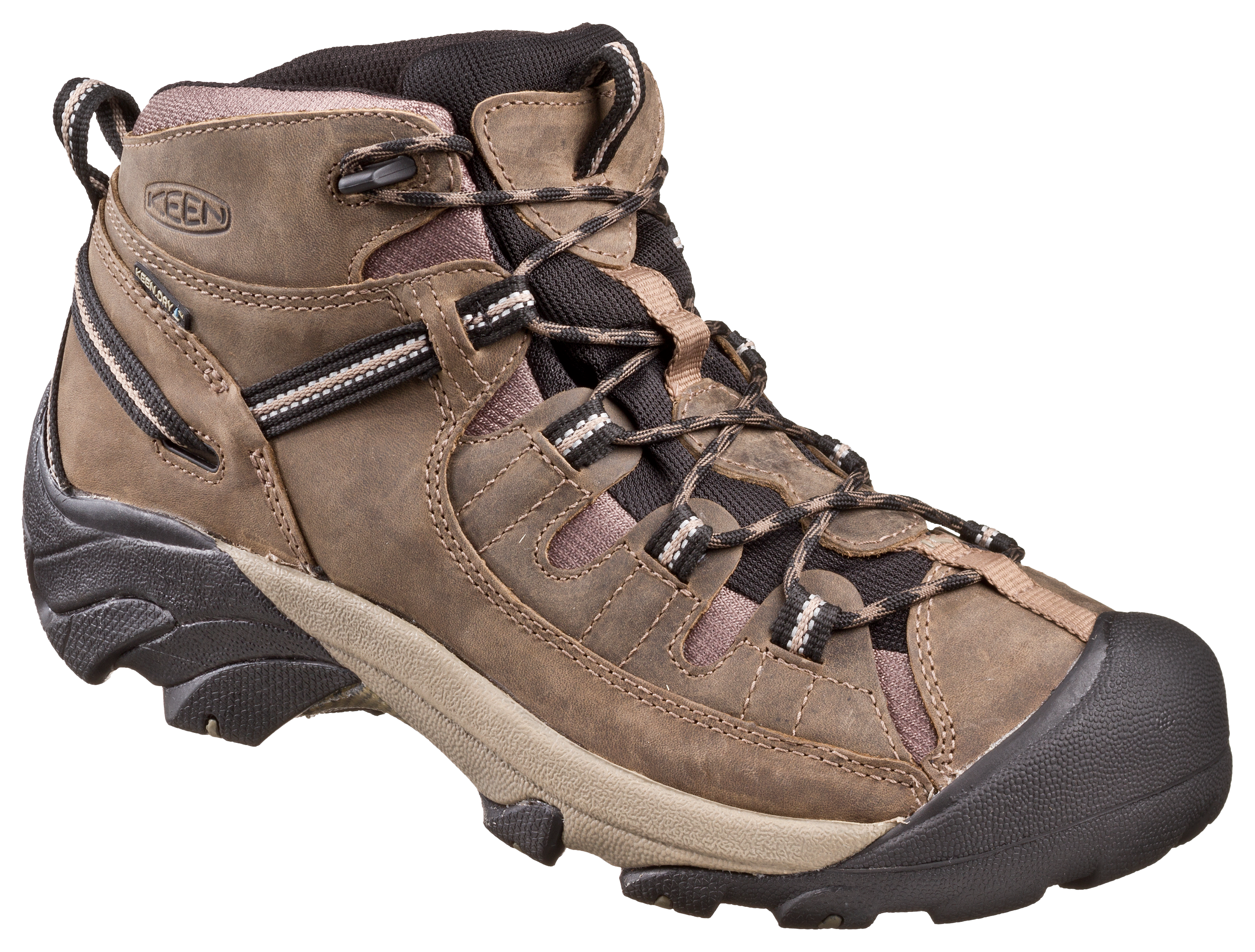 Image of KEEN Targhee II Mid Waterproof Hiking Boots for Men - Shitake/Brindle - 10 M