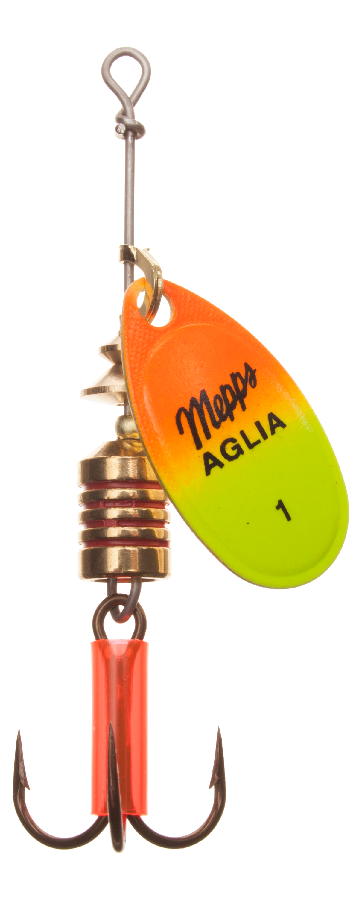 Mepps Aglia Original Plain Spinner - 1/6 oz.  - Hot Orange Chartreuse
