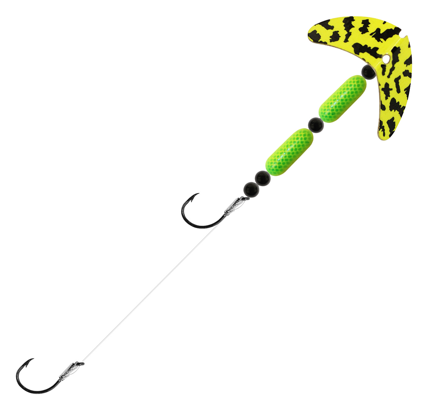 Image of Mack's Lure Cha Cha Floating Crawler Series Rig - Chartreuse Black Tiger/Chartreuse Green
