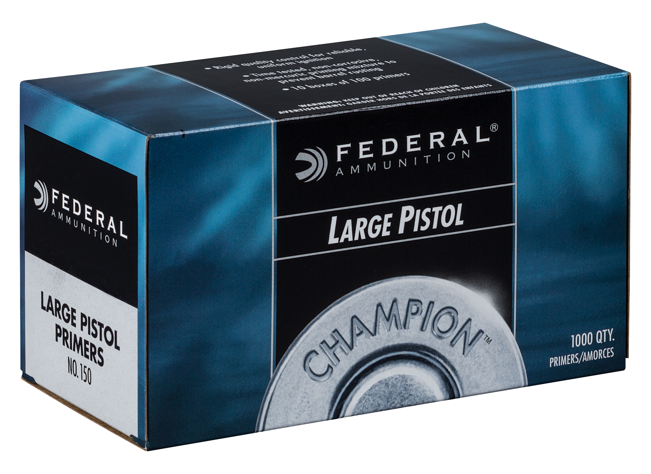 Federal Champion Large Pistol Centerfire Primers - 150 - 1000 - Federal