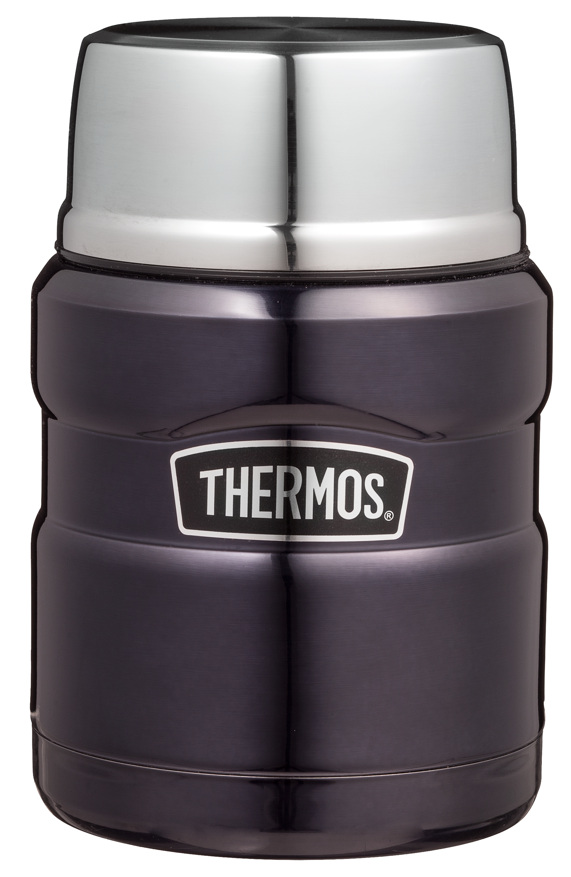Thermos Stainless Steel Vacuum Insulated King Food Jar With Spoon, 16 oz,  Black 