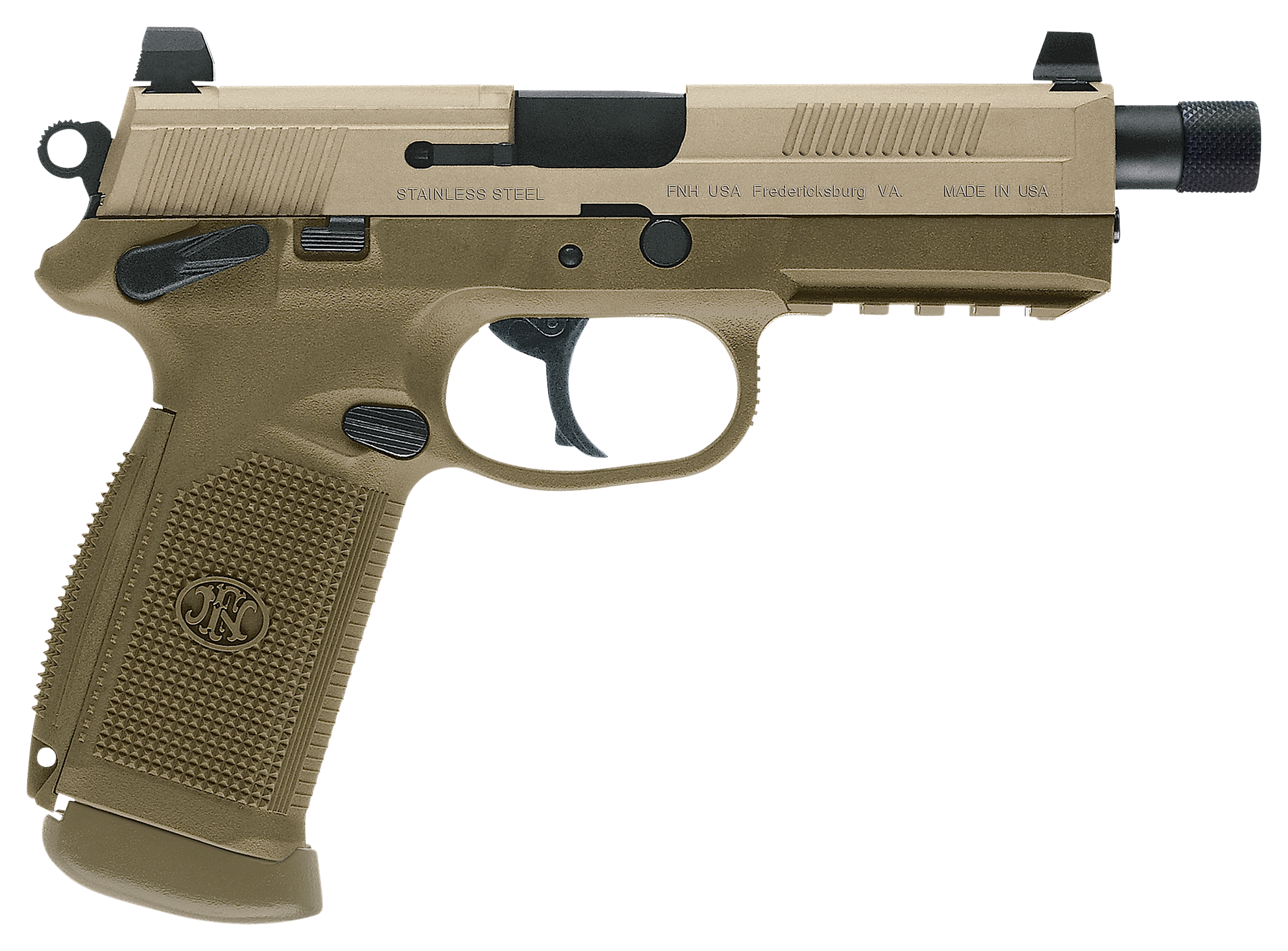 FNH USA FNX-45 Tactical Semi-Auto Pistol - .45 ACP - Ambidextrous - Flat Dark Earth - 15+1 Rounds