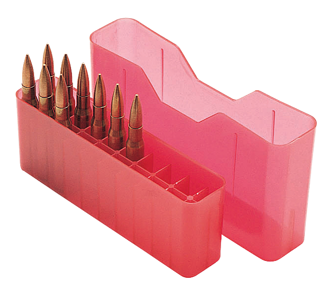 Image of MTM Rifle Slip-Top 20 Round Ammo Box - .17/Rem 223 - Clear Red