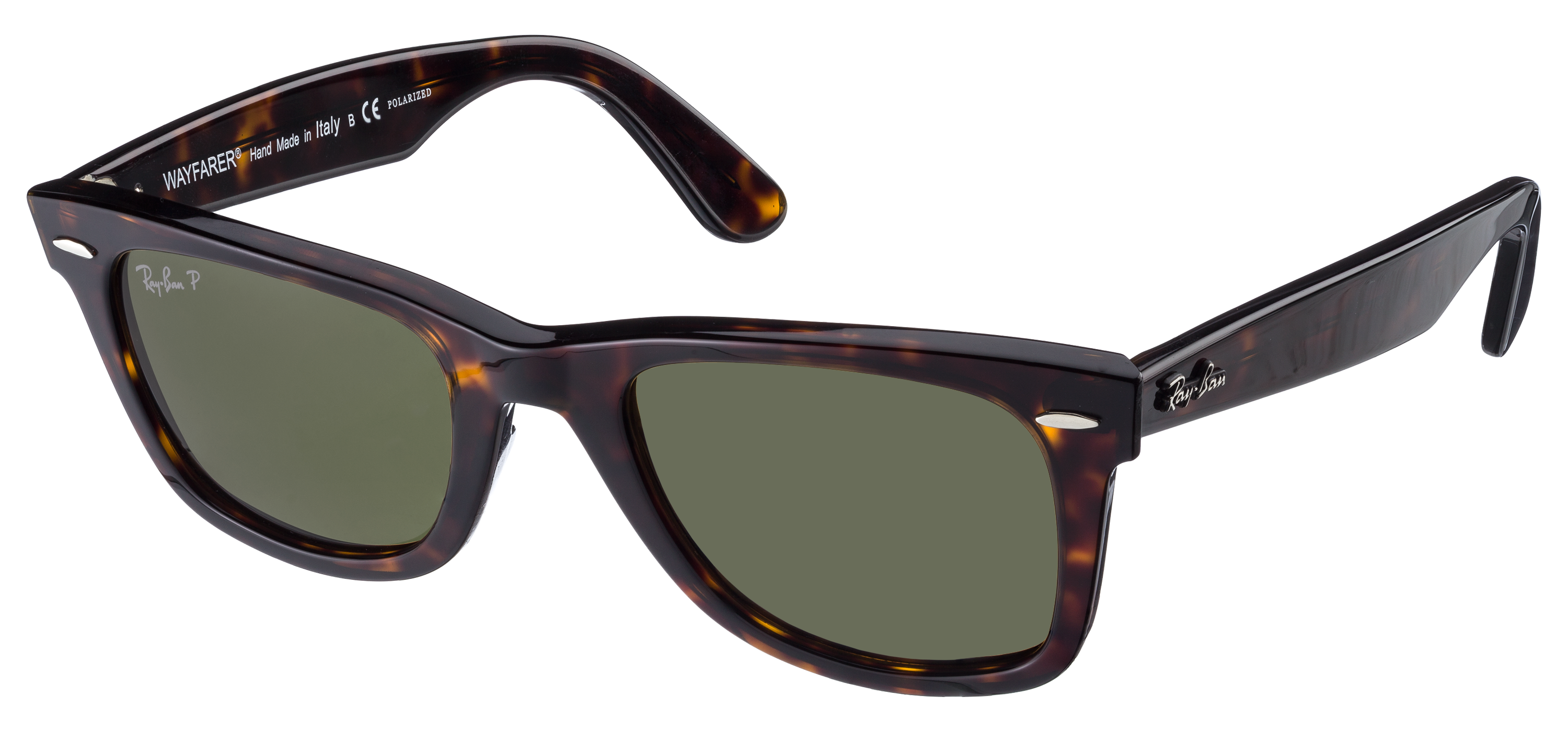 Image of Ray-Ban Original Wayfarer Classic RB2140 Glass Polarized Sunglasses - Brown Classic B-15/Tortoise - Standard