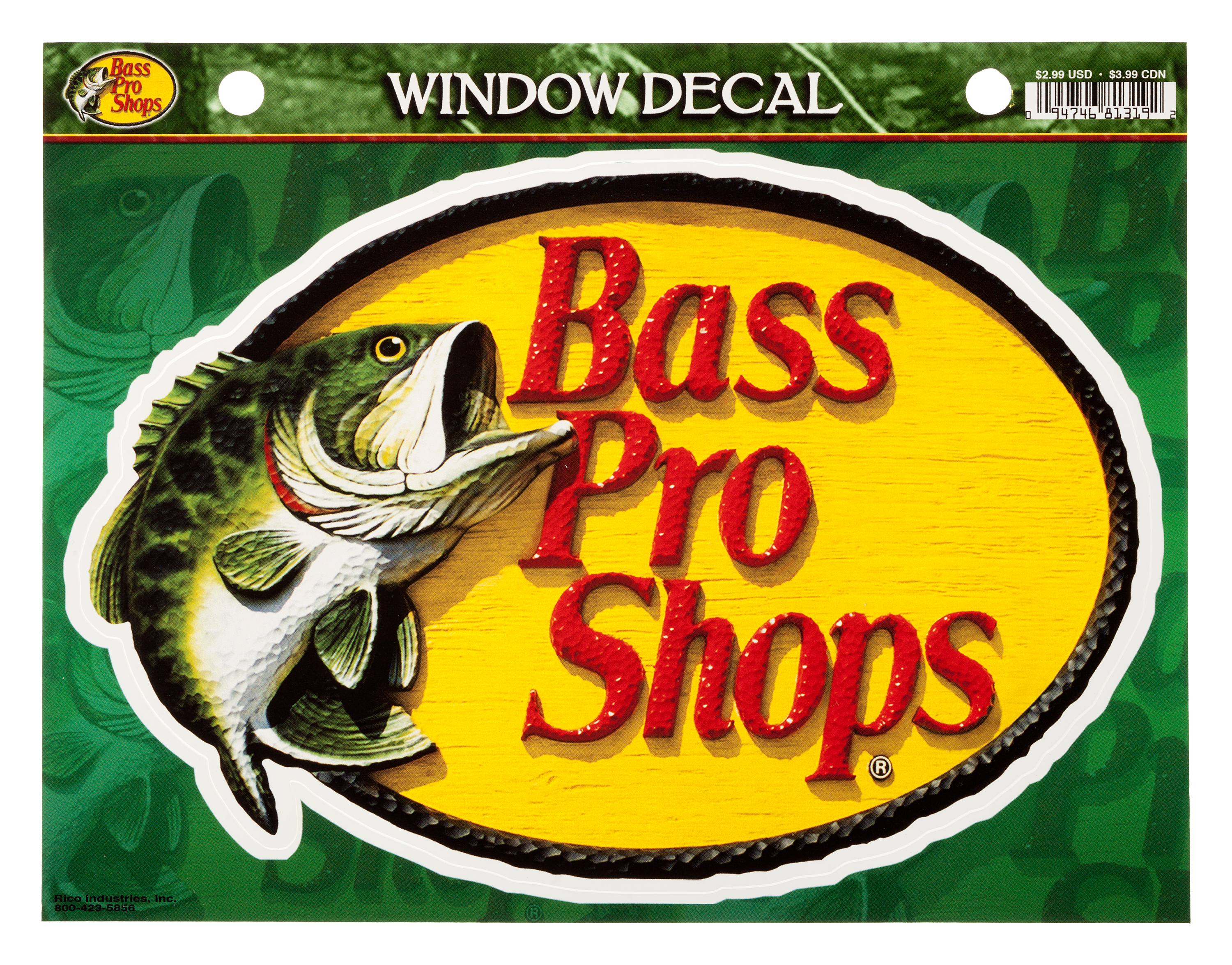 Bass Pro Shops Die-Cut Leaping-Bass Medium Vinyl Window Decal