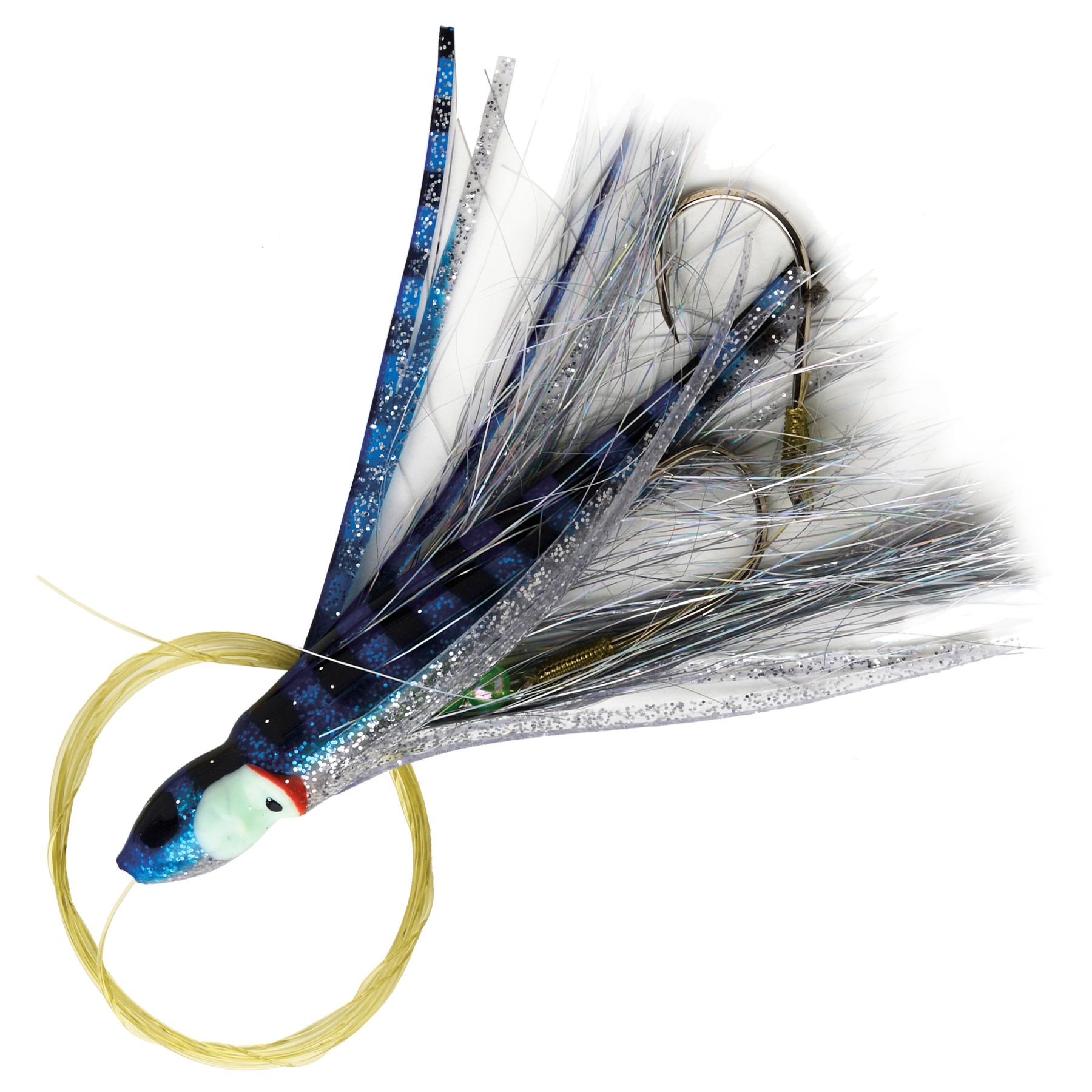 Image of P-Line Rigged Squid with Tinsel Insert - Blue Clear Black