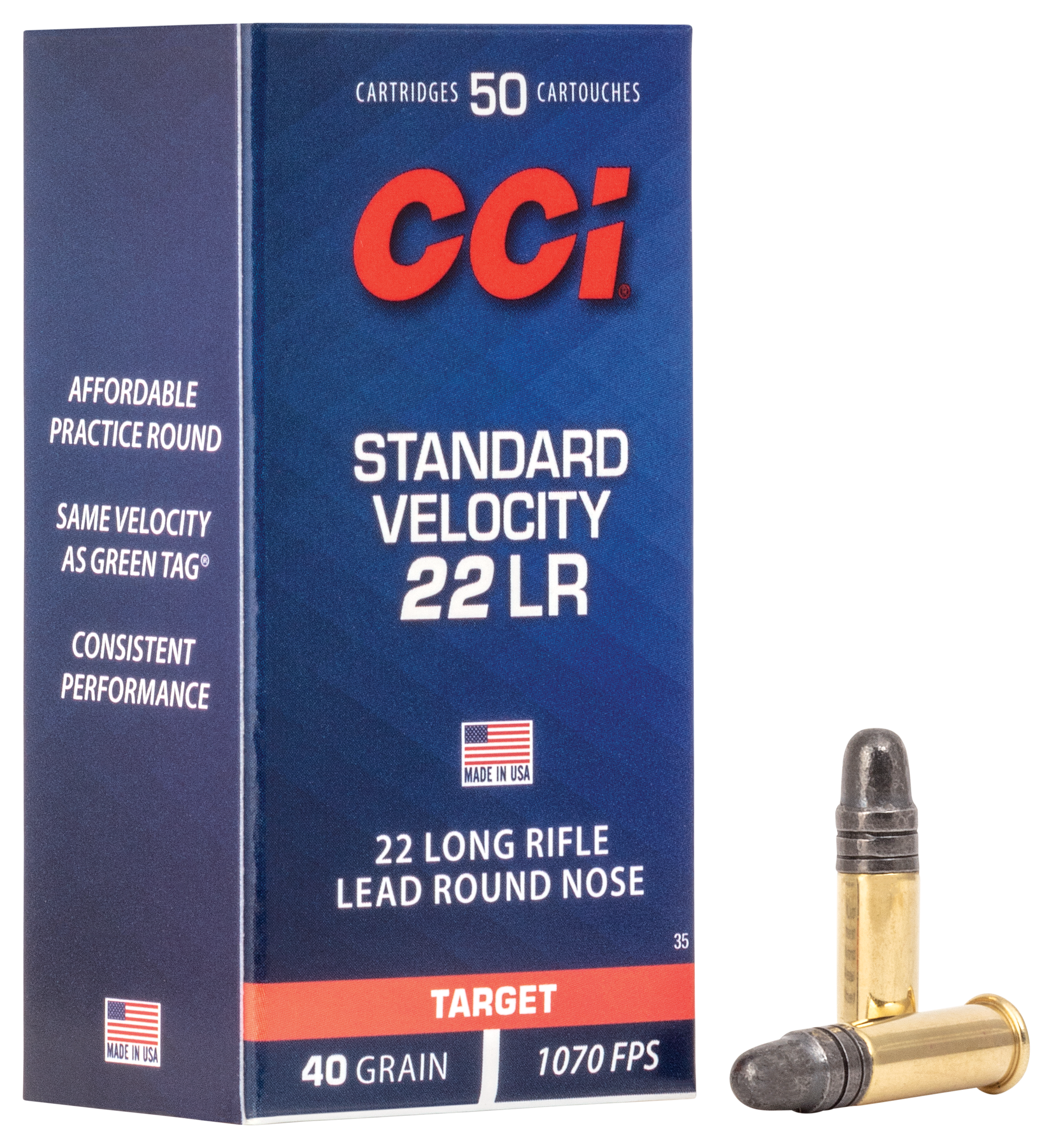 CCI Standard Velocity Rimfire Ammo - Lead Round Nose - 50 Rounds