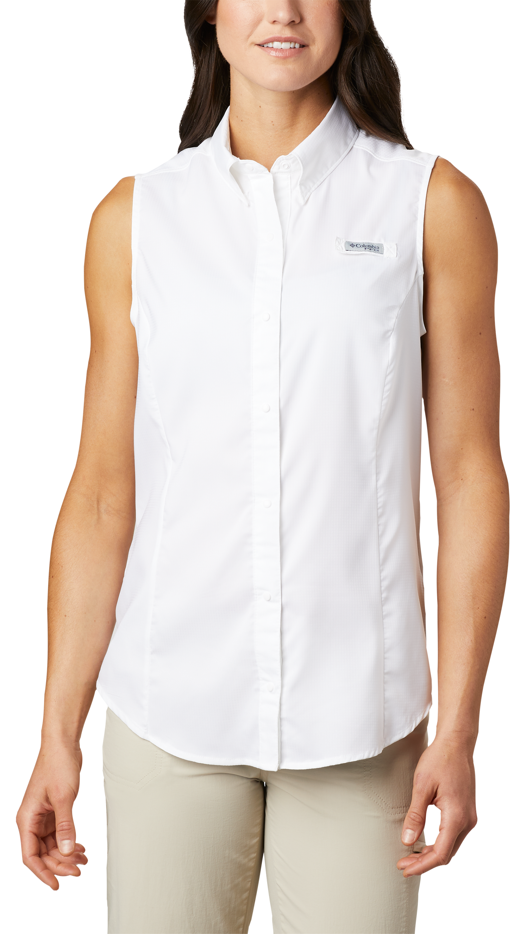 Image of Columbia PFG Tamiami Sleeveless Shirt - White