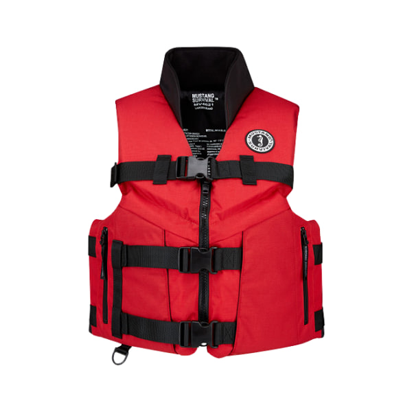 Mustang Survival ACCEL100 Fishing Life Vest - Red Black - L