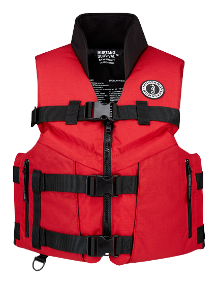 Mustang Survival ACCEL100 Fishing Life Vest - Red Black - XXXL