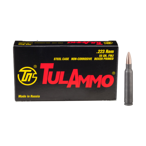 TulAmmo Centerfire Rifle Ammo - .223 Remington - 55 Grain - FMJ - 100 Rounds