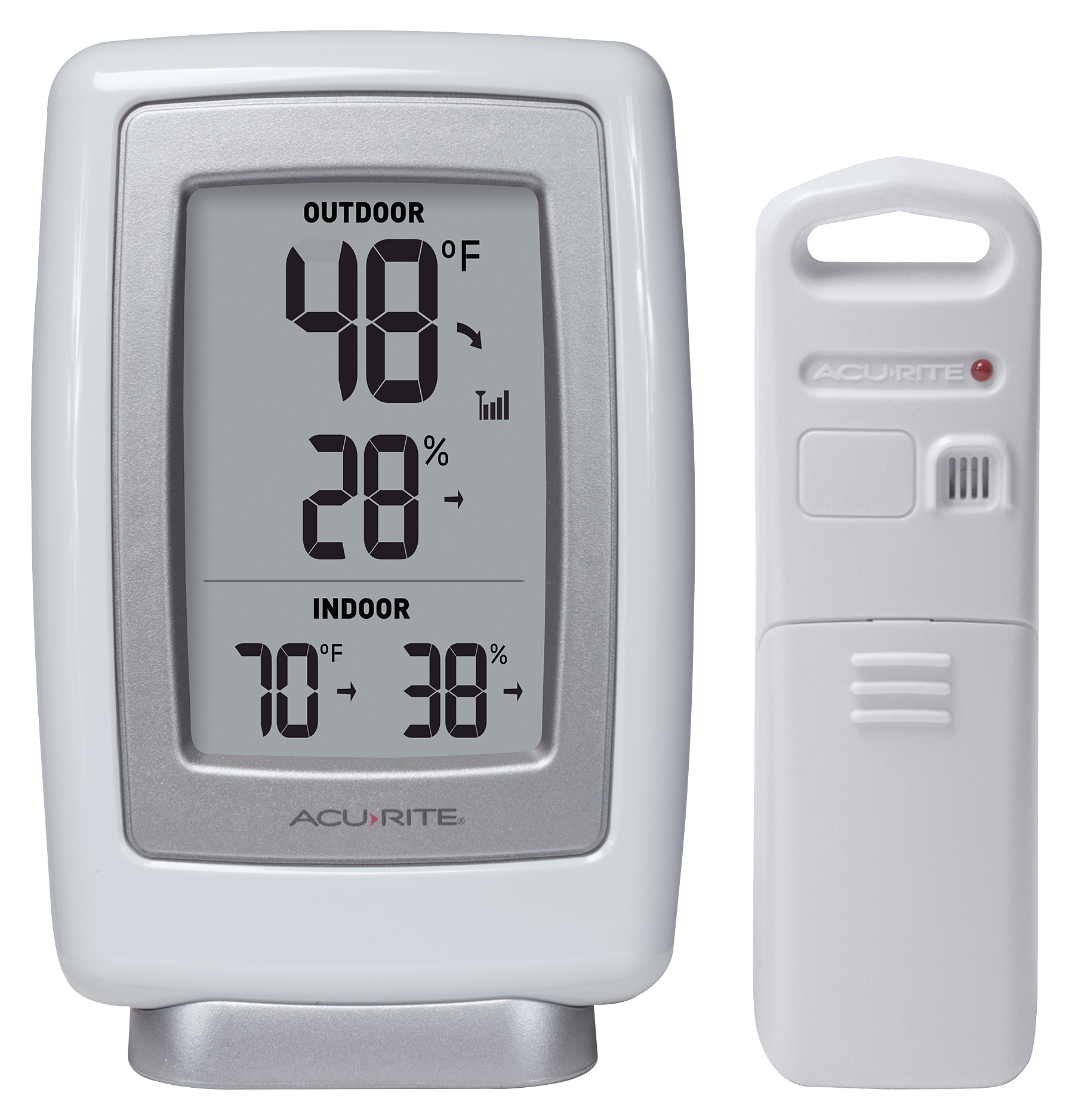 AcuRite Indoor/Outdoor Thermometer with Wireless Temperature Sensor and Humidity  Hygrometer