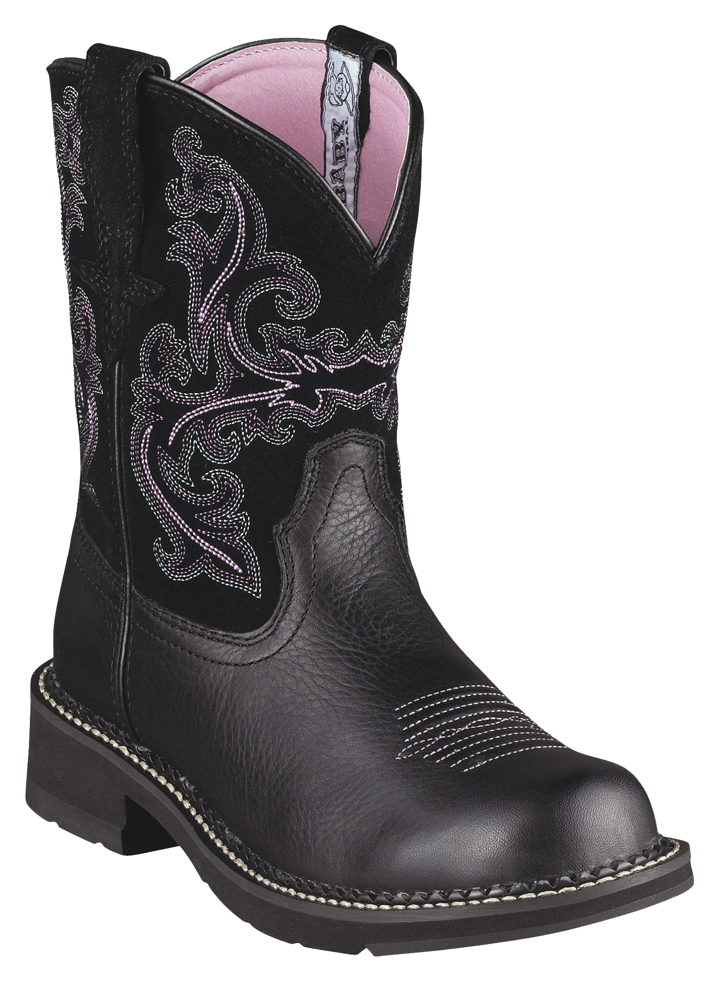 Ariat Fatbaby II Western Boots for Ladies - Black Deertan - 6 M