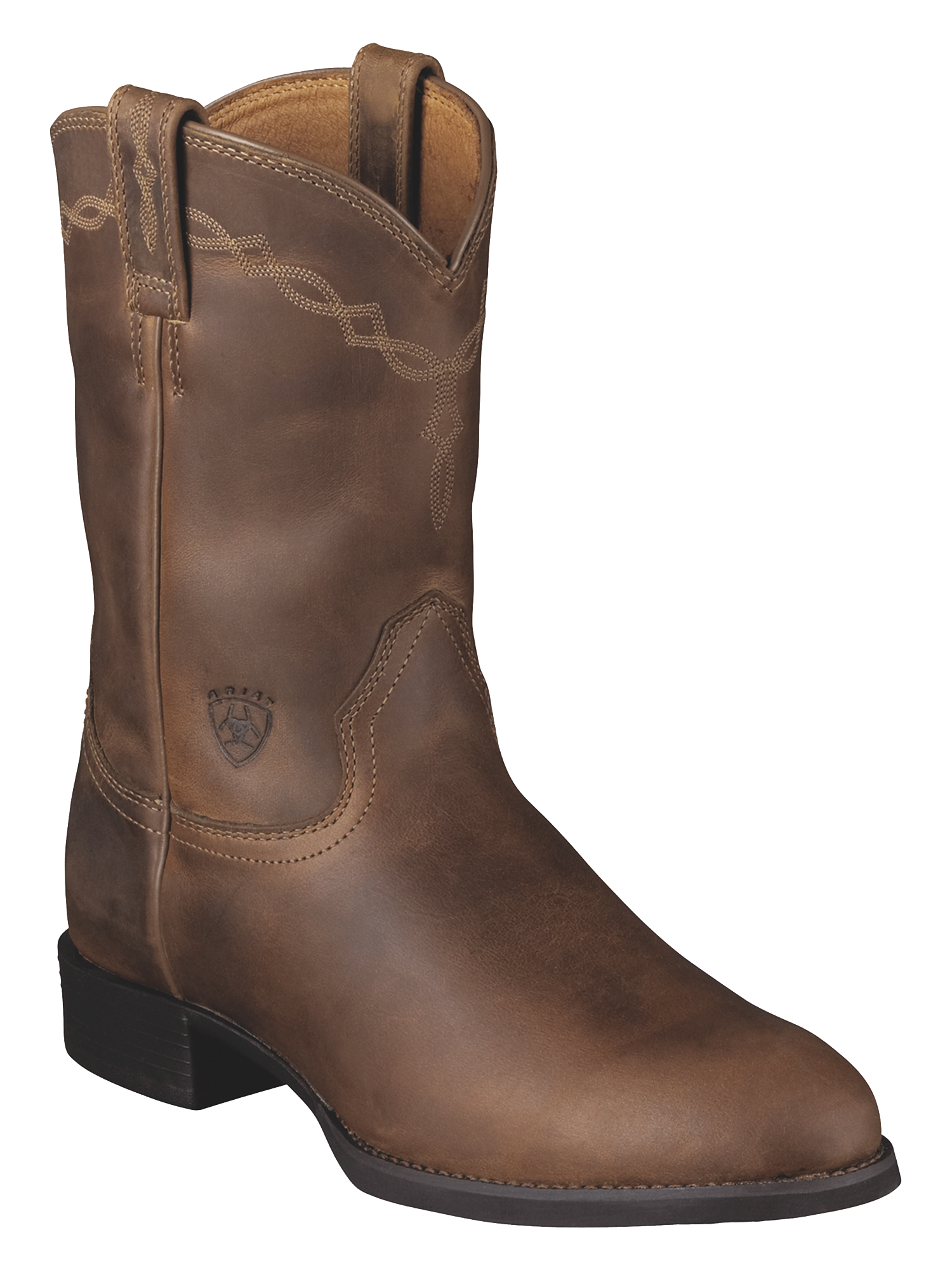 Image of Ariat Heritage Roper Western Boots for Men - Distressed Brown - Narrow - 11.5M