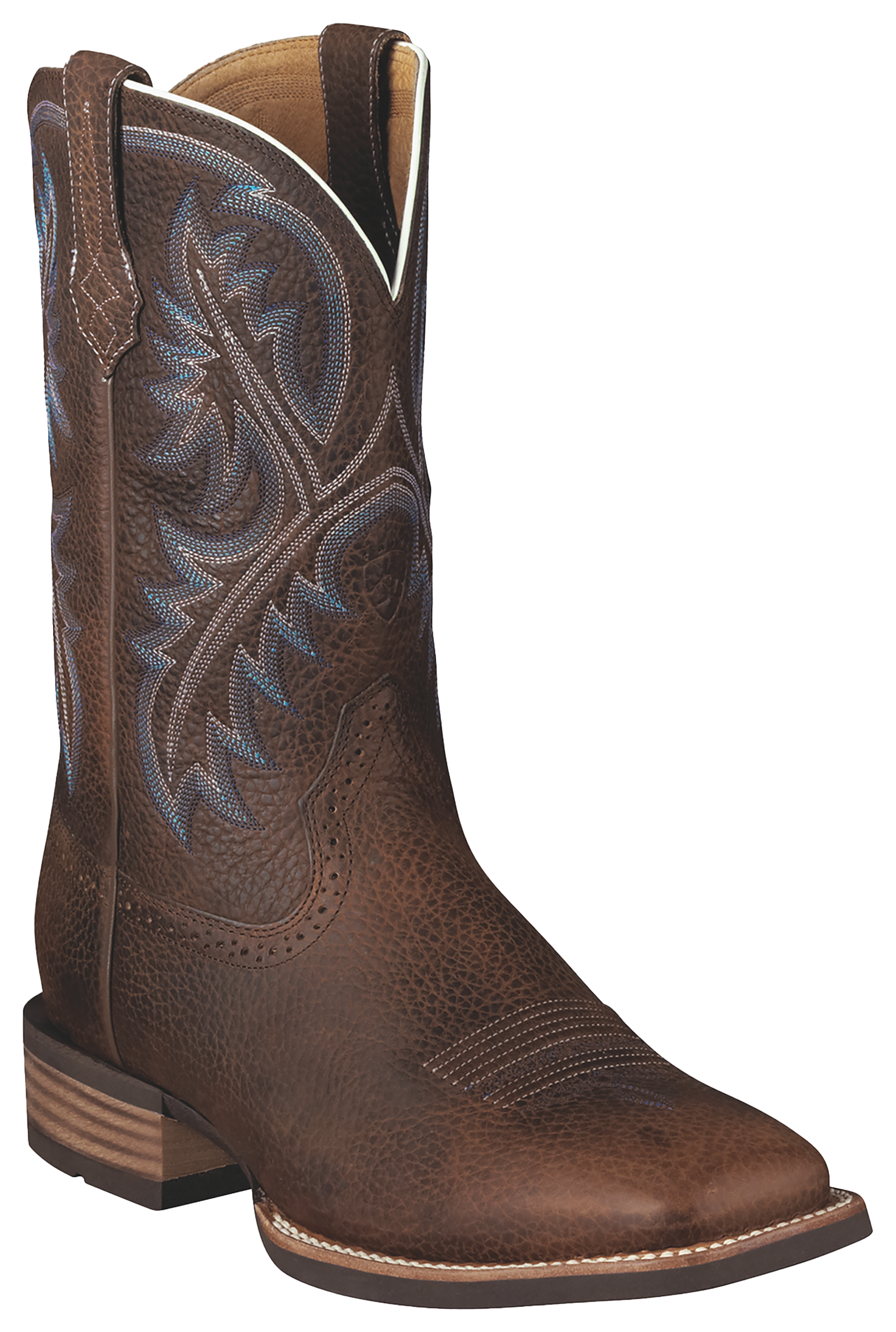 Ariat Quickdraw Square Toe Western Boots for Men - Brown Oiled Rowdy