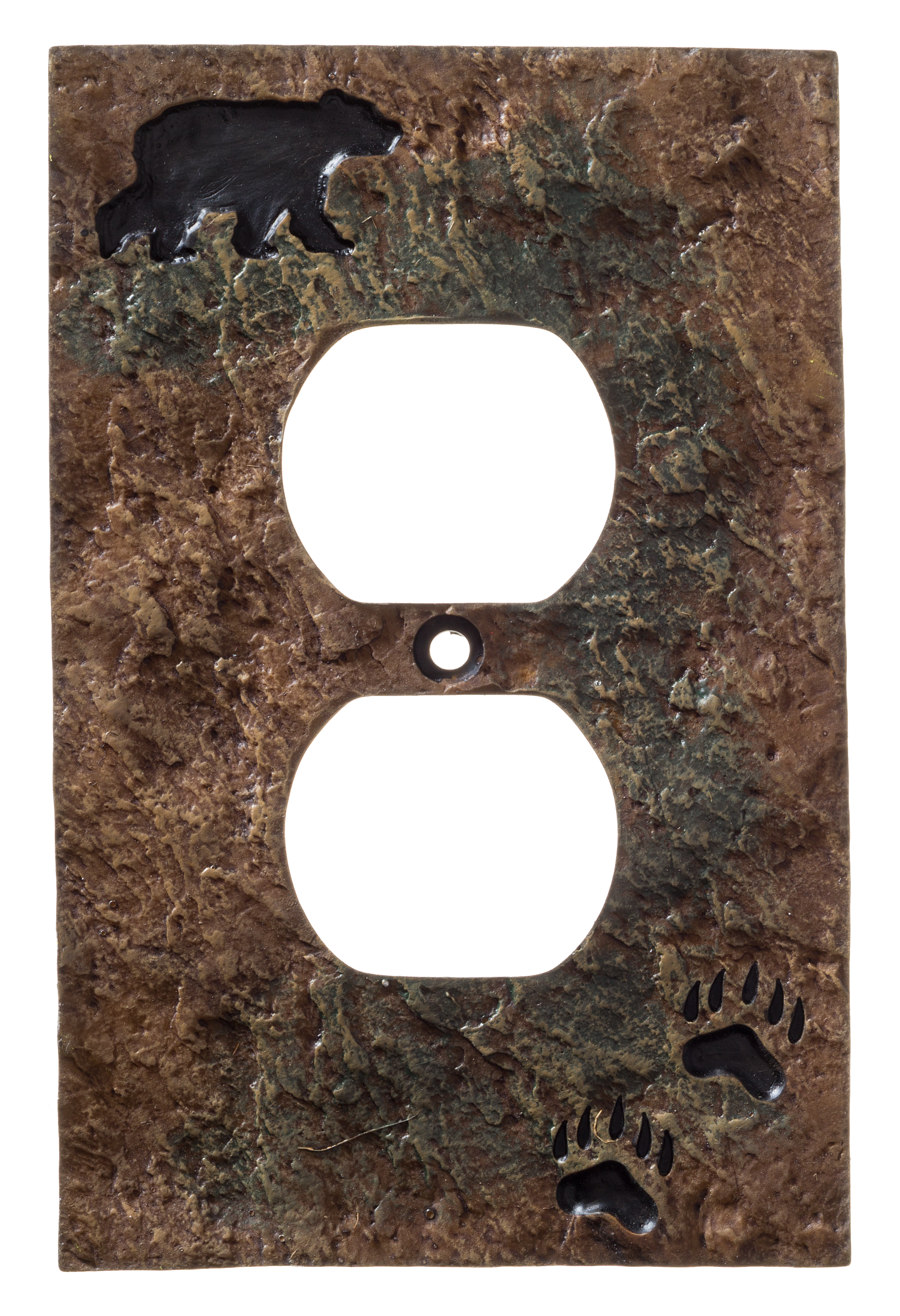 Big Sky Carvers Bear and Tracks Electrical Outlet Cover Plate