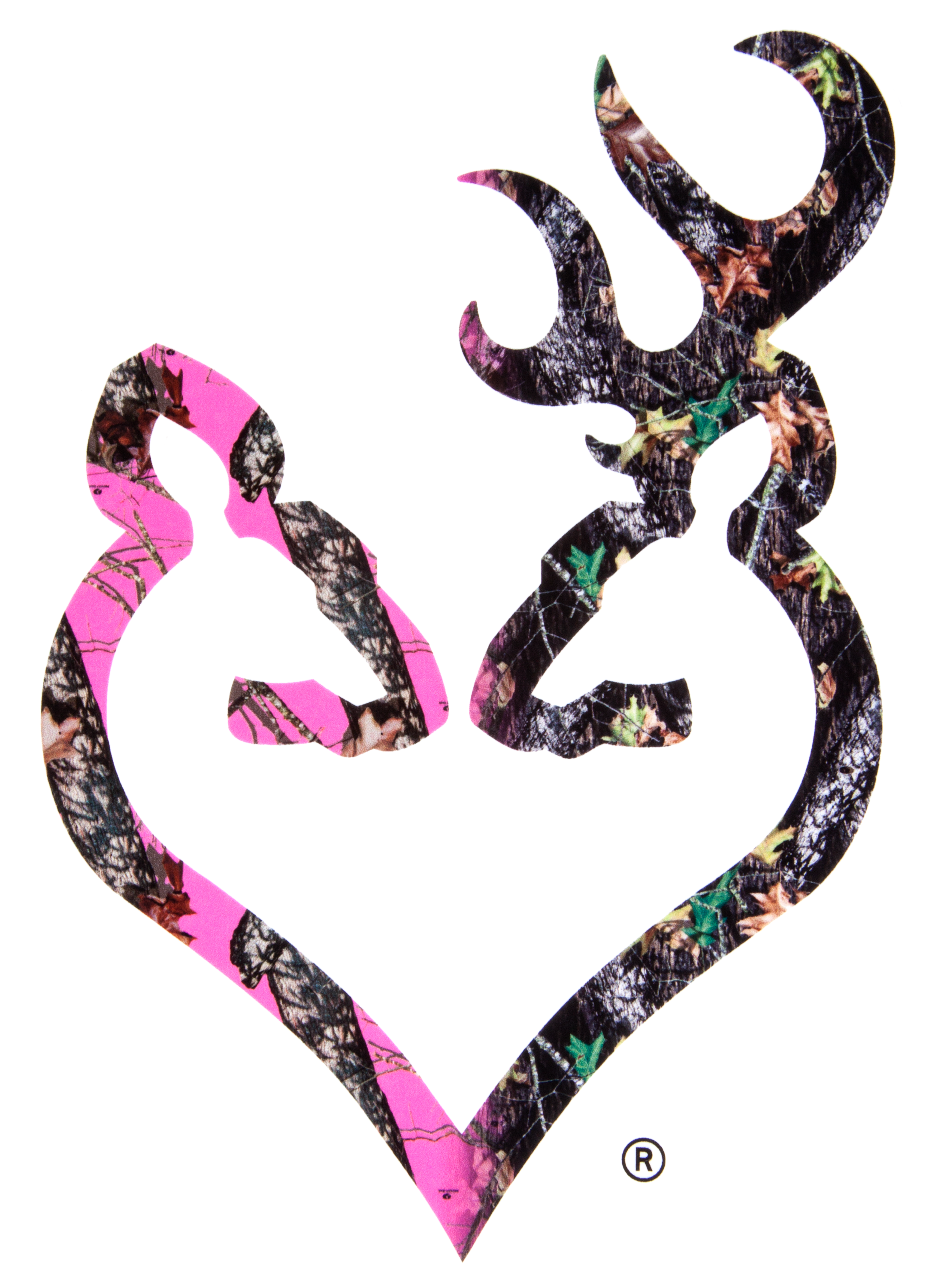 Browning Buckmark Camo Heart Decal