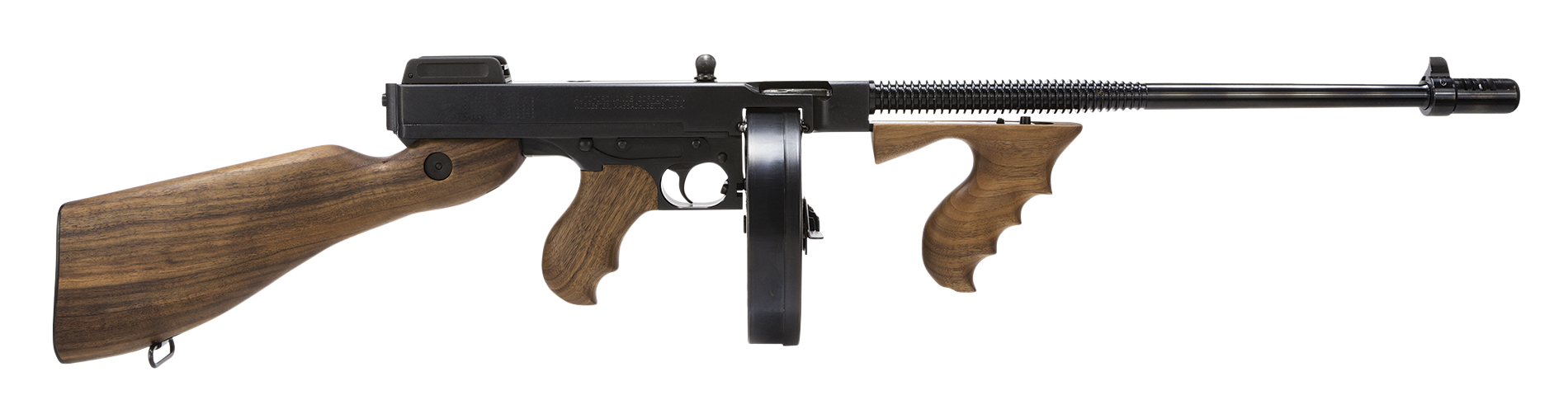 Image of Auto Ordnance Thompson 1927Q-1 Deluxe Titanium Gold Semi-Auto Rifle - Blued - American Walnut