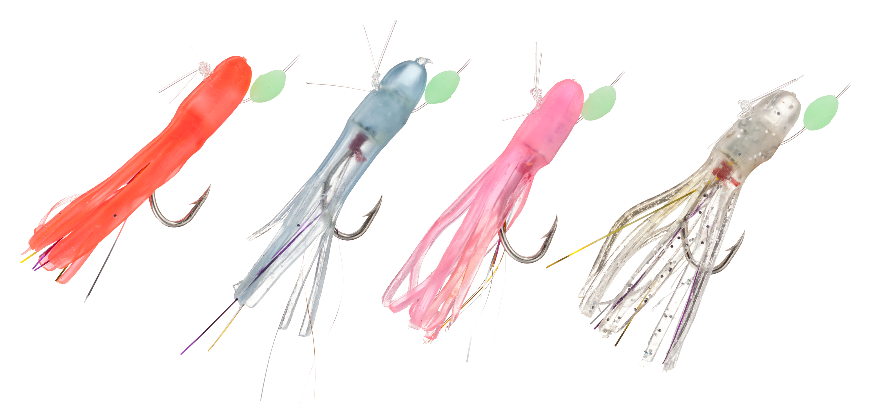 R&R Tackle Large Bait Squid Sabiki Rig - Red/Blue/Pink/White - 15 - 4 drops