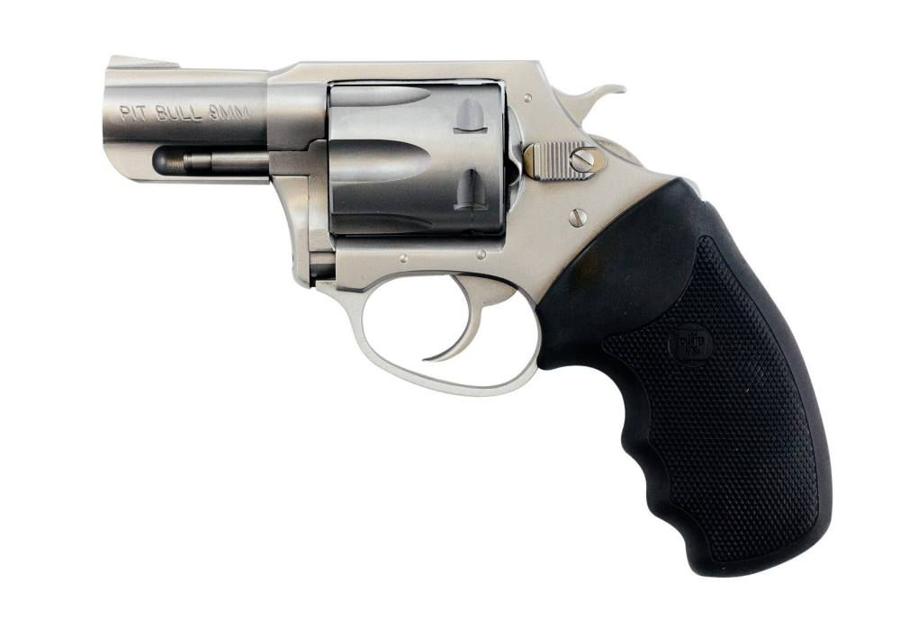 Image of Charter Arms Pitbull DA/SA Revolver - 9mm - Stainless Steel/Black