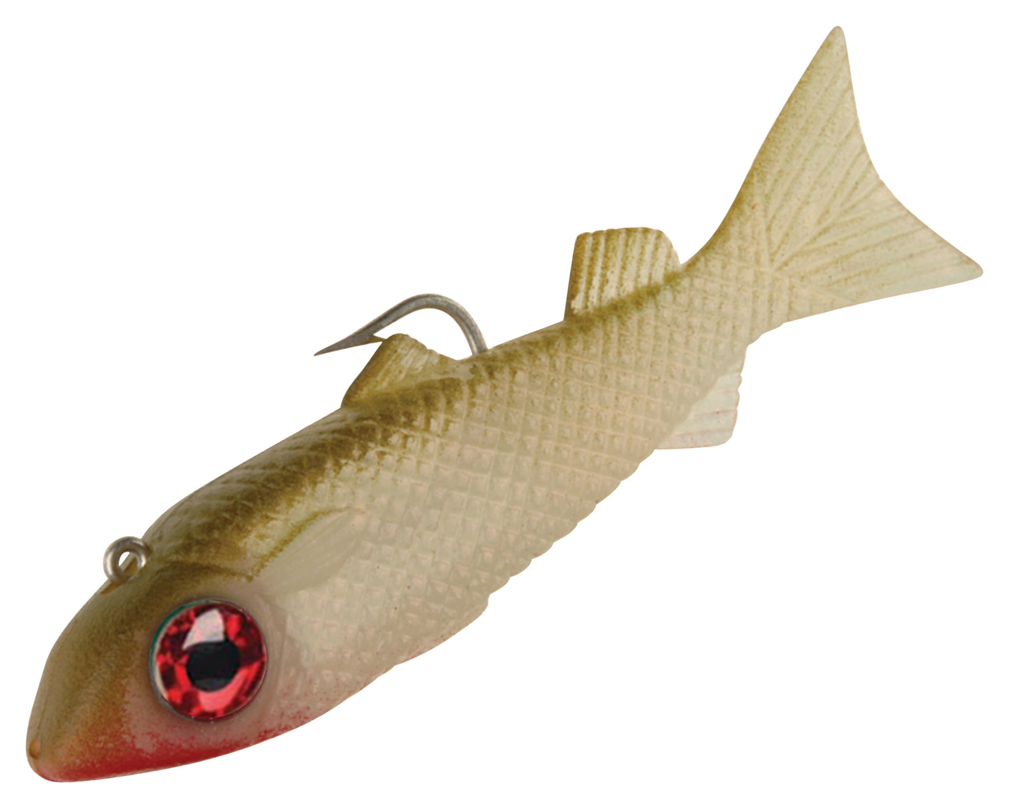 D.O.A. Swimmin Mullet - Pearl/Green/Red Chin - 12082905321823-2105444 - Fishing D.O.A.s® Swimmin Mullet is a soft, cast-and-crank sku 12082905321823-2105444
