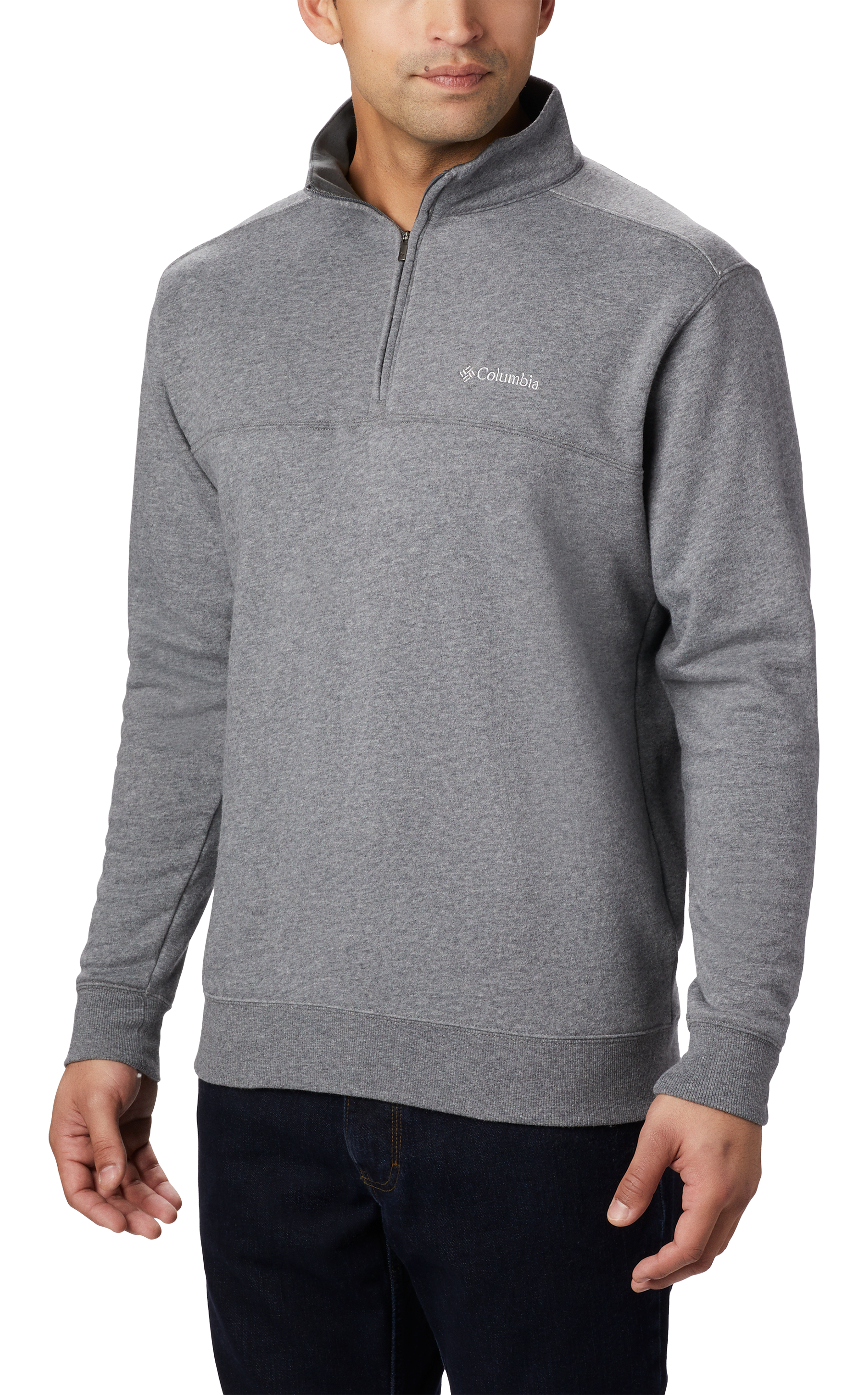 Image of Columbia Hart Mountain II Half-Zip Long-Sleeve Pullover for Men - Charcoal - 3XL