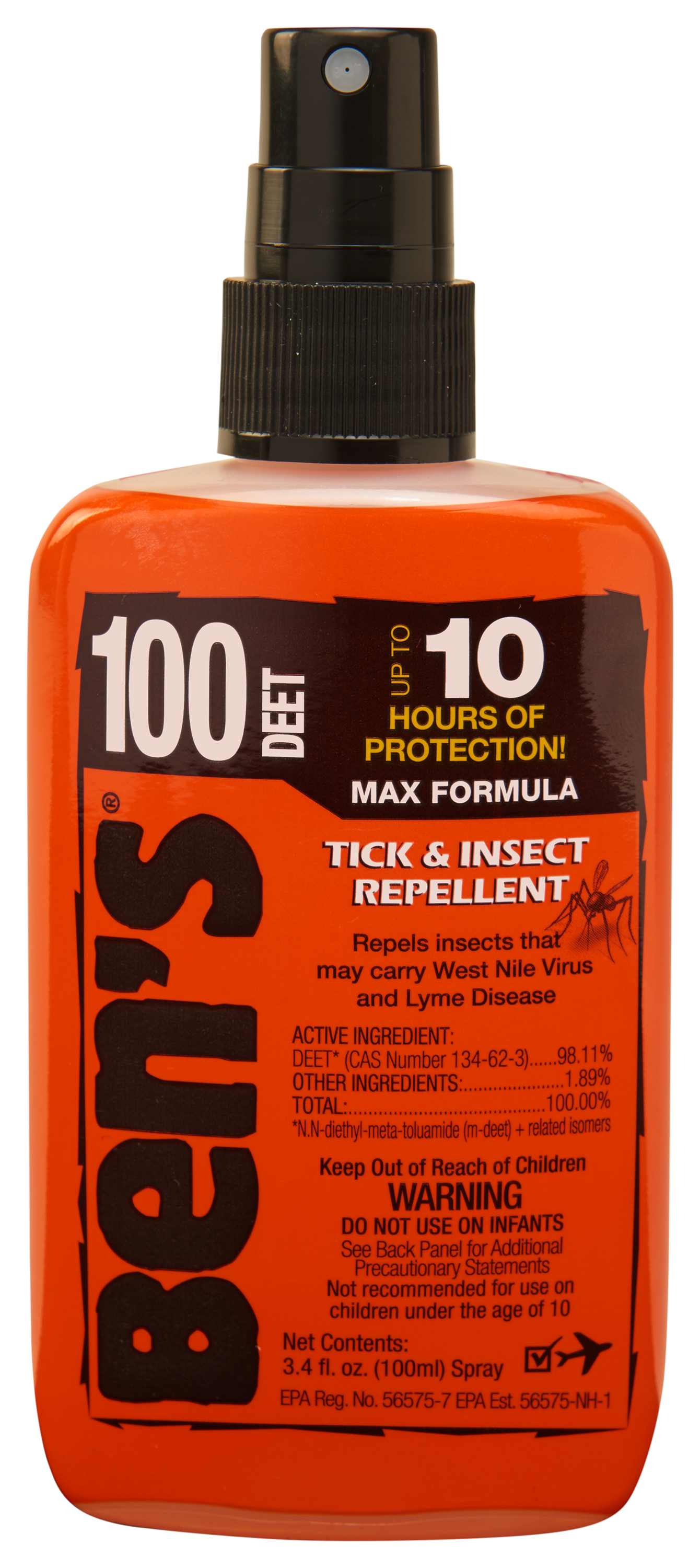 BEN'S 100 Tick and Insect Repellent Pump Spray Bottle