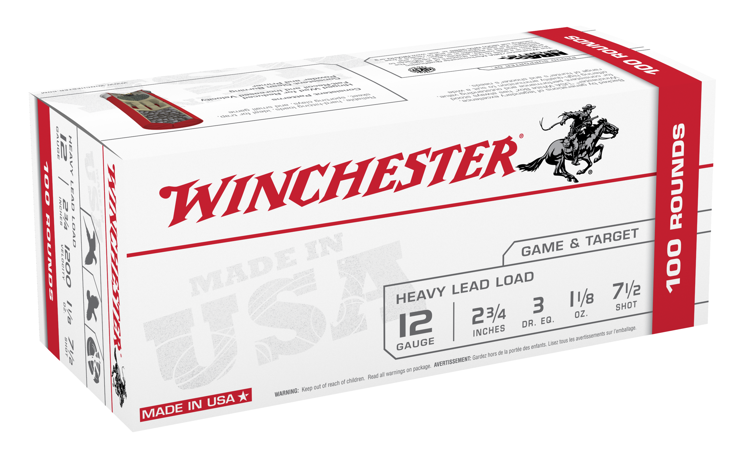 Winchester USA Game and Target Load Shotshell Ammo Value Pack - 12 Gauge - 2-3/4'' - 7.5 Shot Size