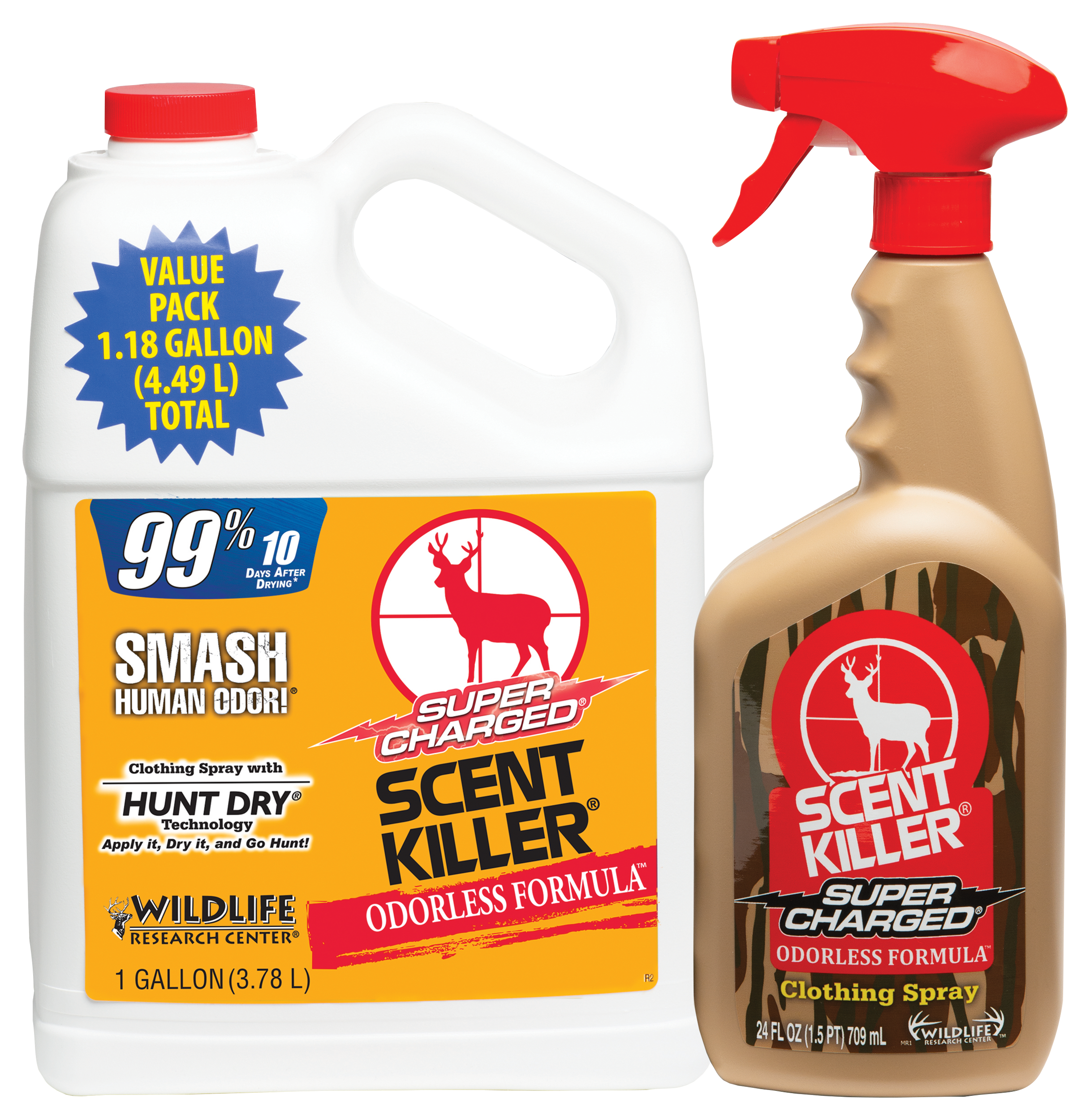 Wildlife Research Center Super Charged Scent Killer Spray Combo - 24 oz./1 Gallon
