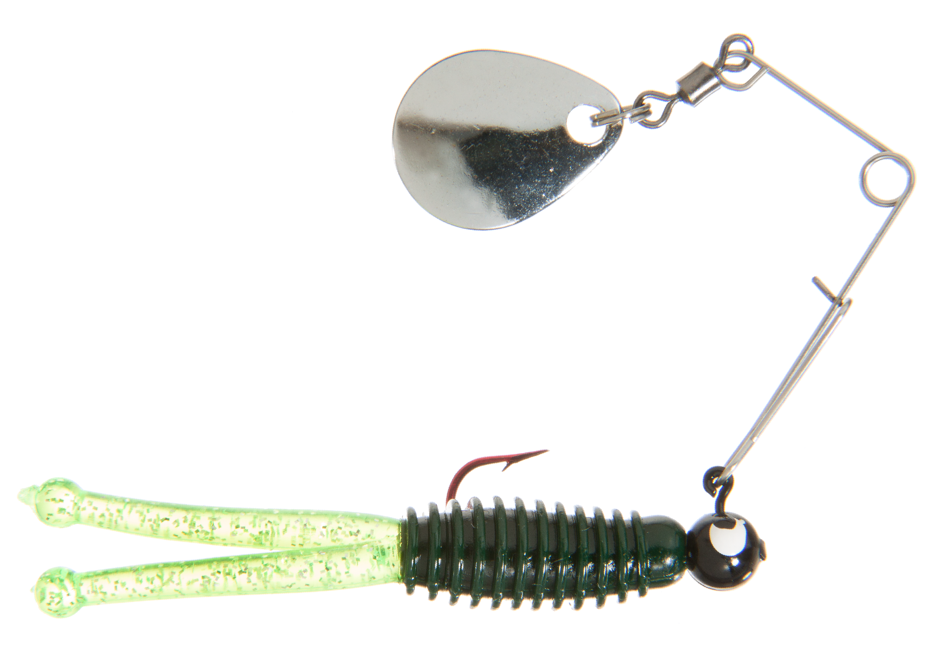Bass Pro Shops Uncle Buck's Panfish Creatures Jake with Spinner - Black Chartreuse Silver Flake