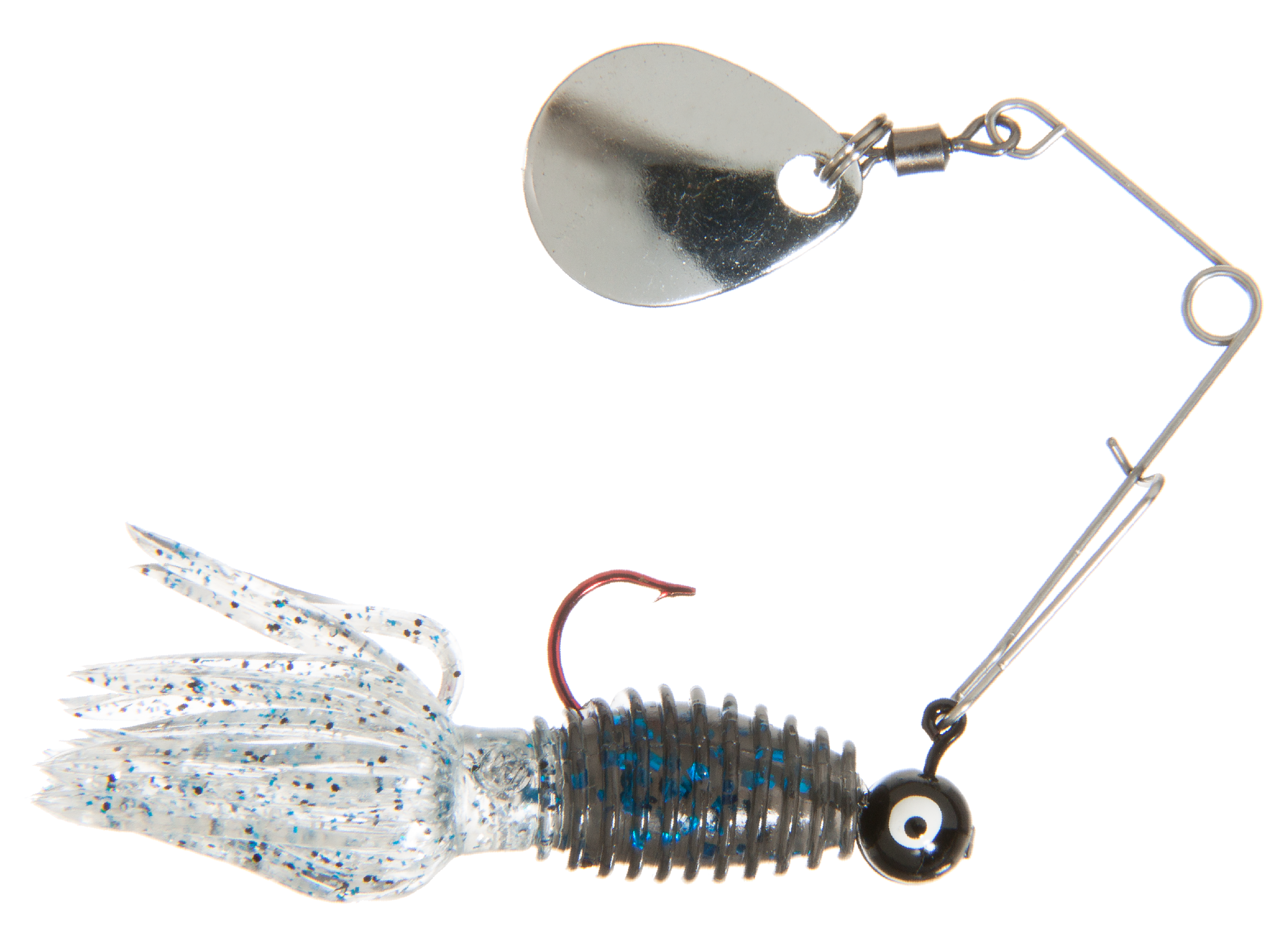 Image of Bass Pro Shops Uncle Buck's Panfish Creatures Humbug with Spinner- Smoke Blue Shiner