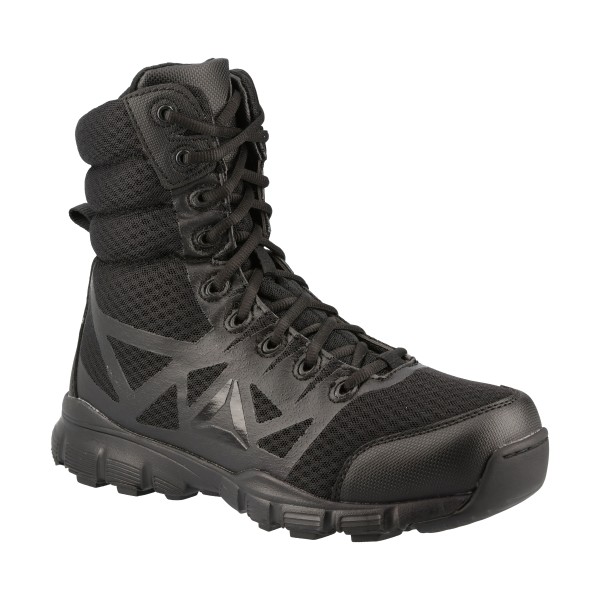 Reebok Dauntless Ultra-Light 8' Side-Zip Tactical Boots for Men - Black - 10.5M
