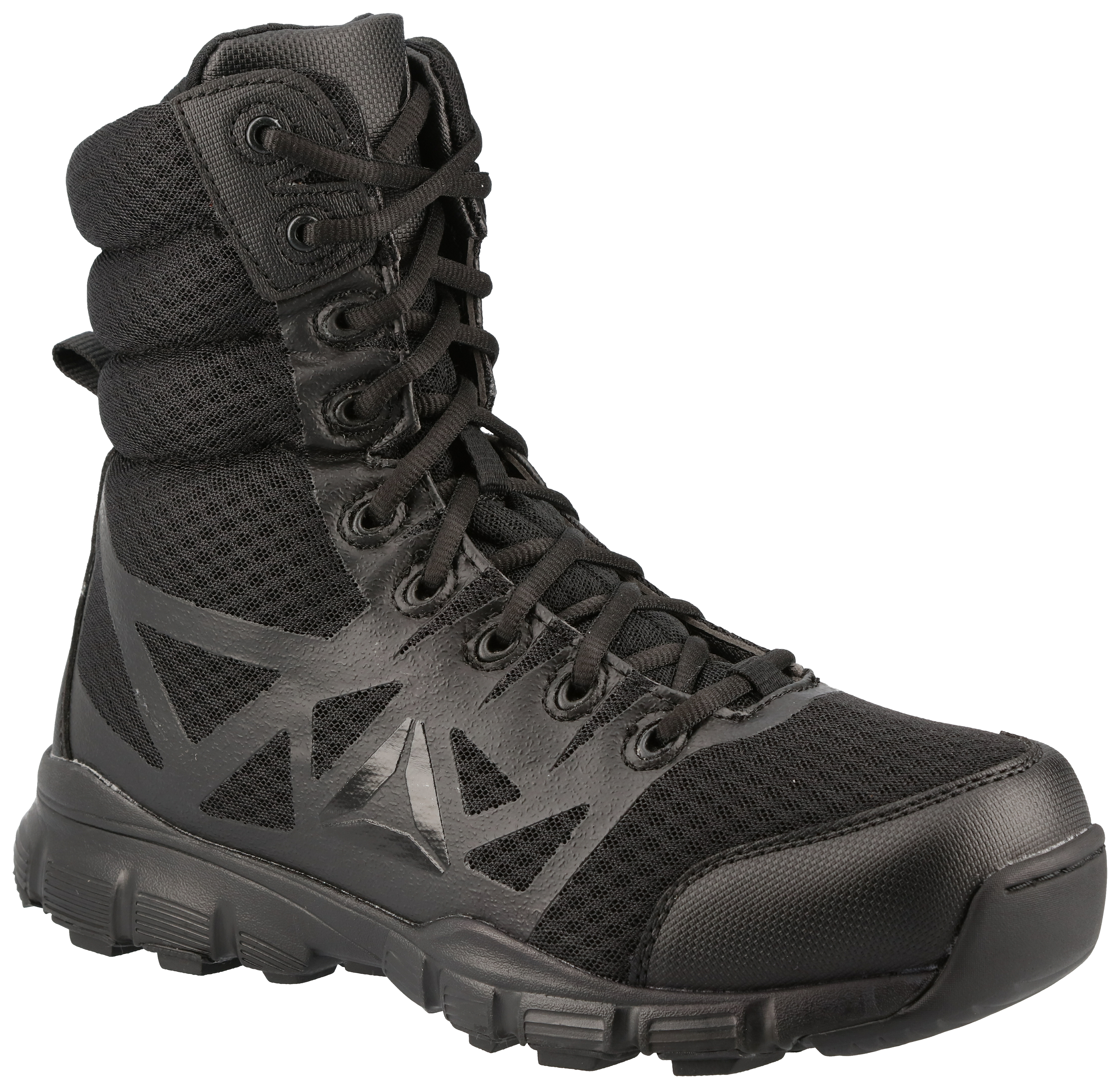Reebok Dauntless Ultra-Light 8' Side-Zip Tactical Boots for Men - Black - 13W