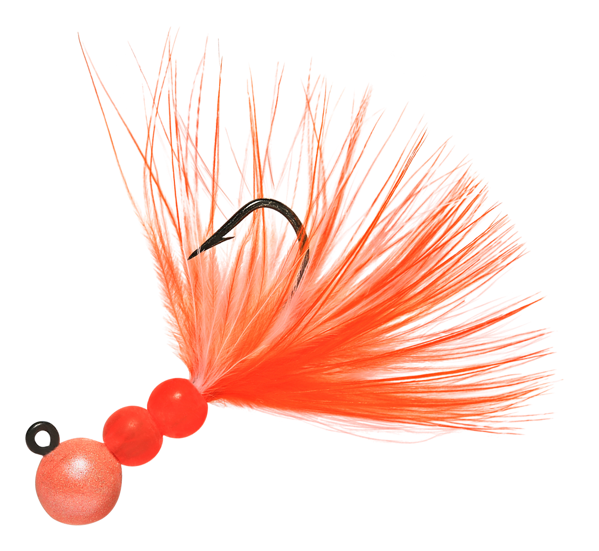 Image of Hawken Fishing Beau Mac Marabou Steelhead Bead Jig - Peach/Orange-Pink - 1/4 oz.