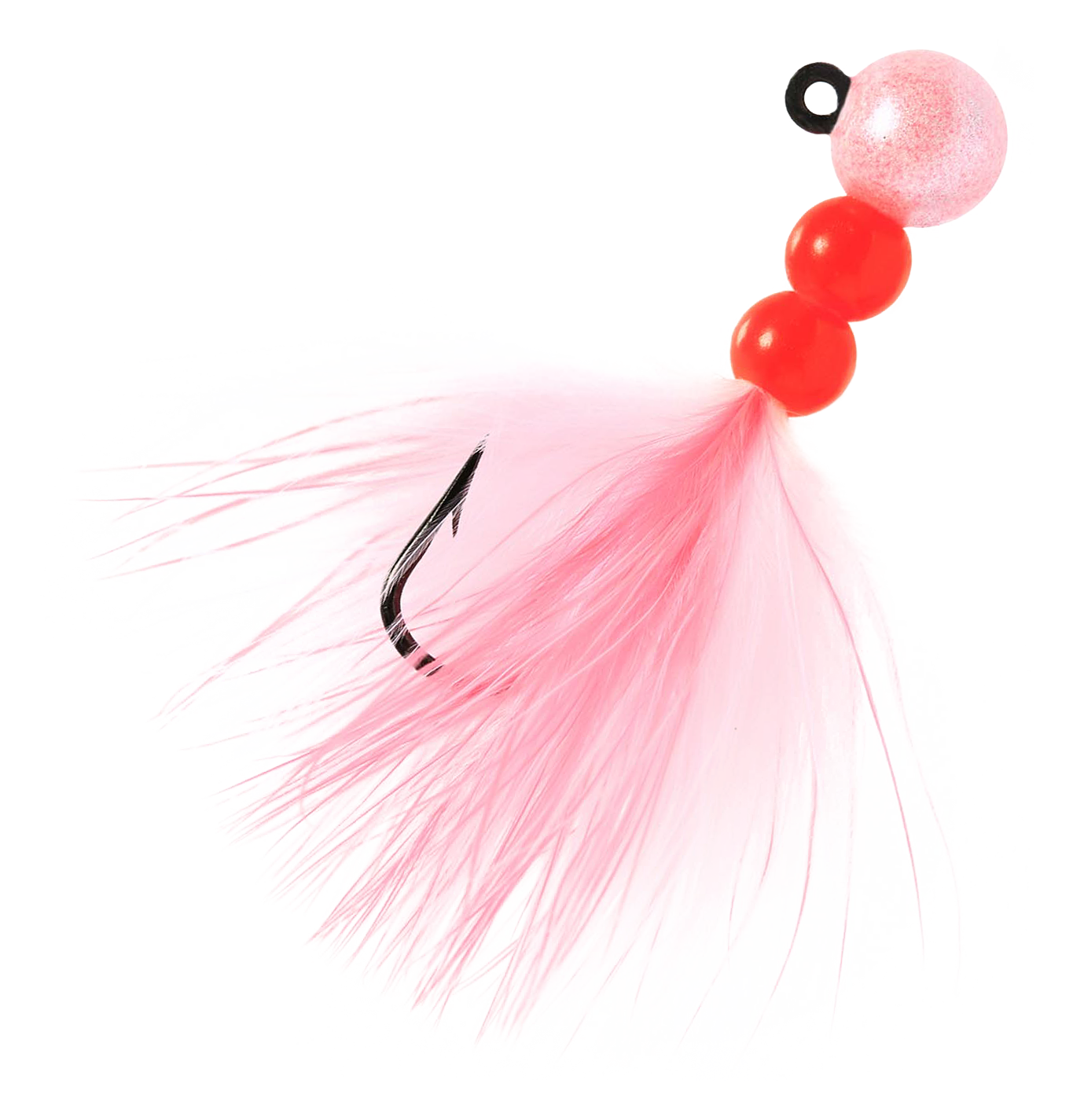 Image of "Hawken Fishing Beau Mac Pro Series Steelhead Marabou Bead Jig - Pearl Pink/Pink White - 1"""