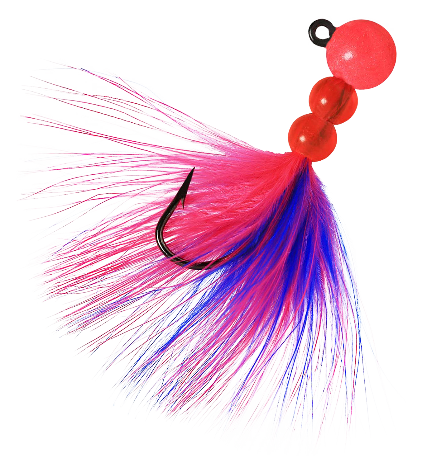 Image of "Hawken Fishing Beau Mac Pro Series Steelhead Marabou Bead Jig - Cerise/Cerise Blue - 1"""