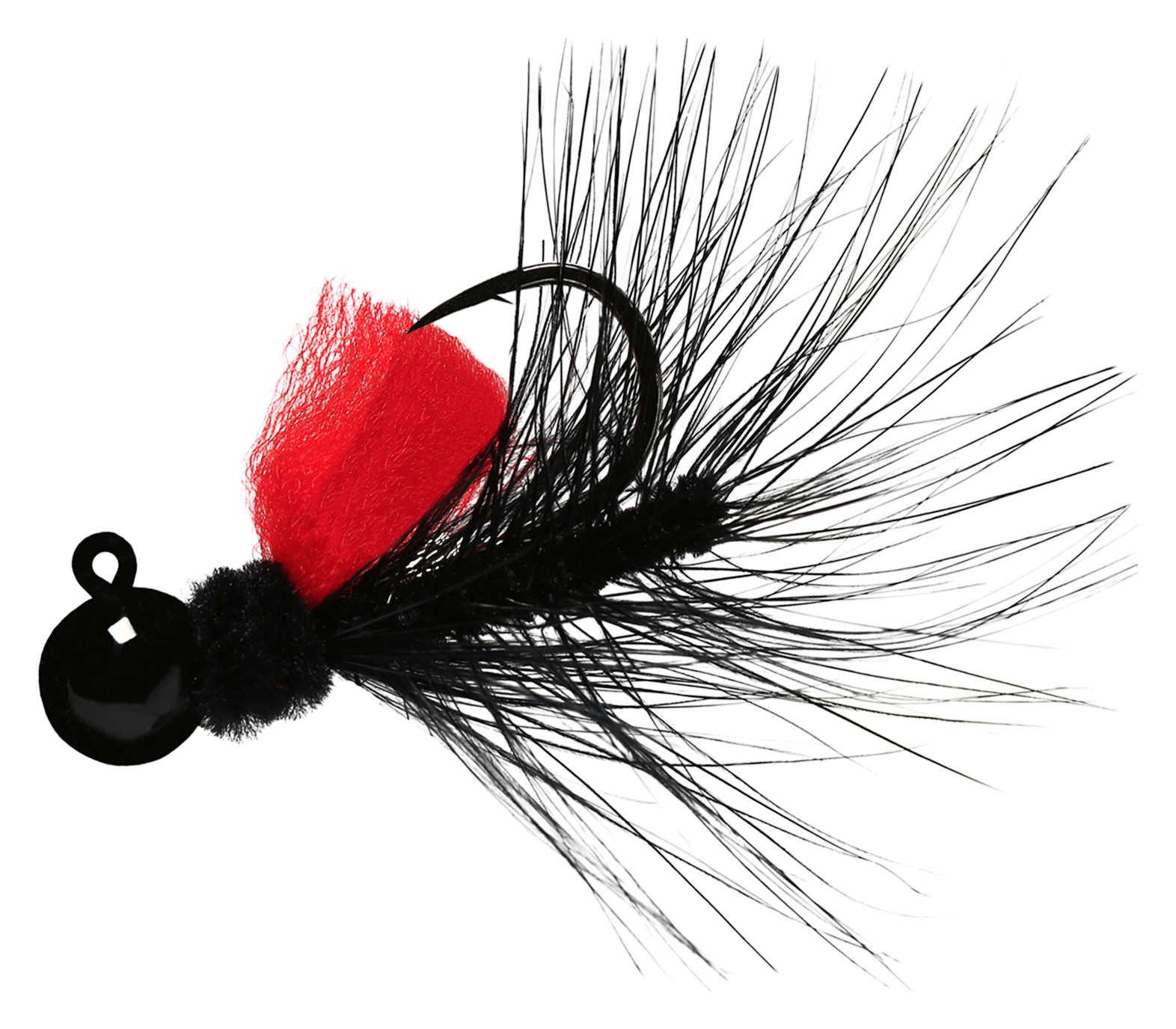 Image of AeroJig Marabou Jig - Black/Flame - 1/4 oz.