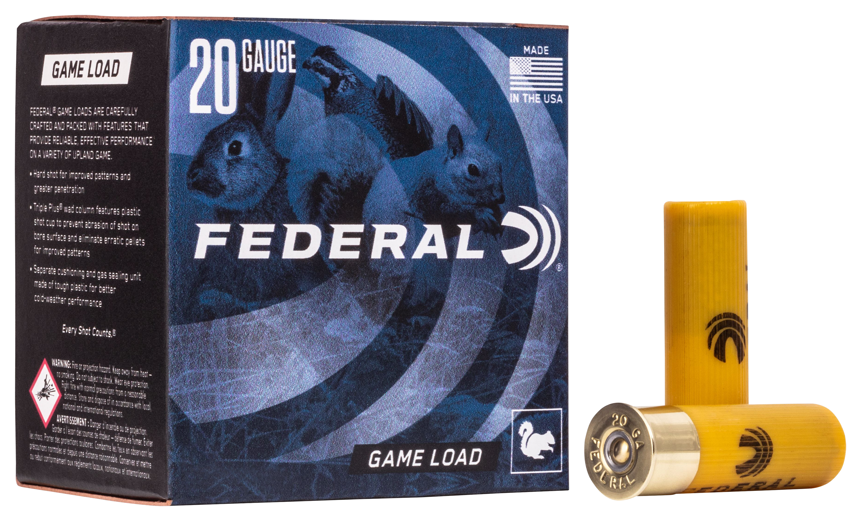 Federal Premium Game-Shok Game Load 20-Ga. 2-3/4″ 7/8 oz. Shotshells - #8 - 250 Rounds - Federal Premium
