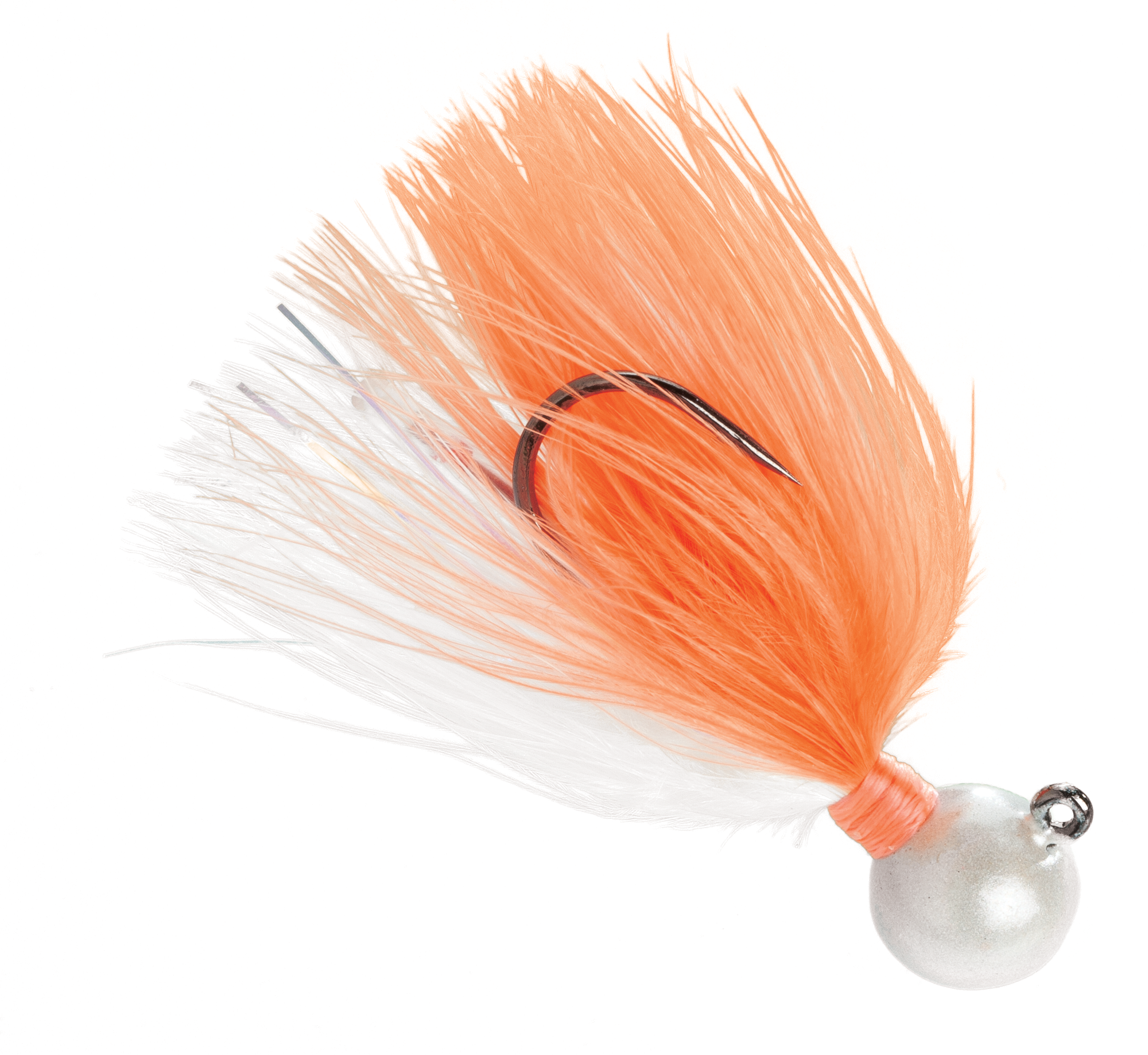 Image of AeroJig Fireflies Jig - 1/8 oz. - Pearl/Peach-White/Red Glow