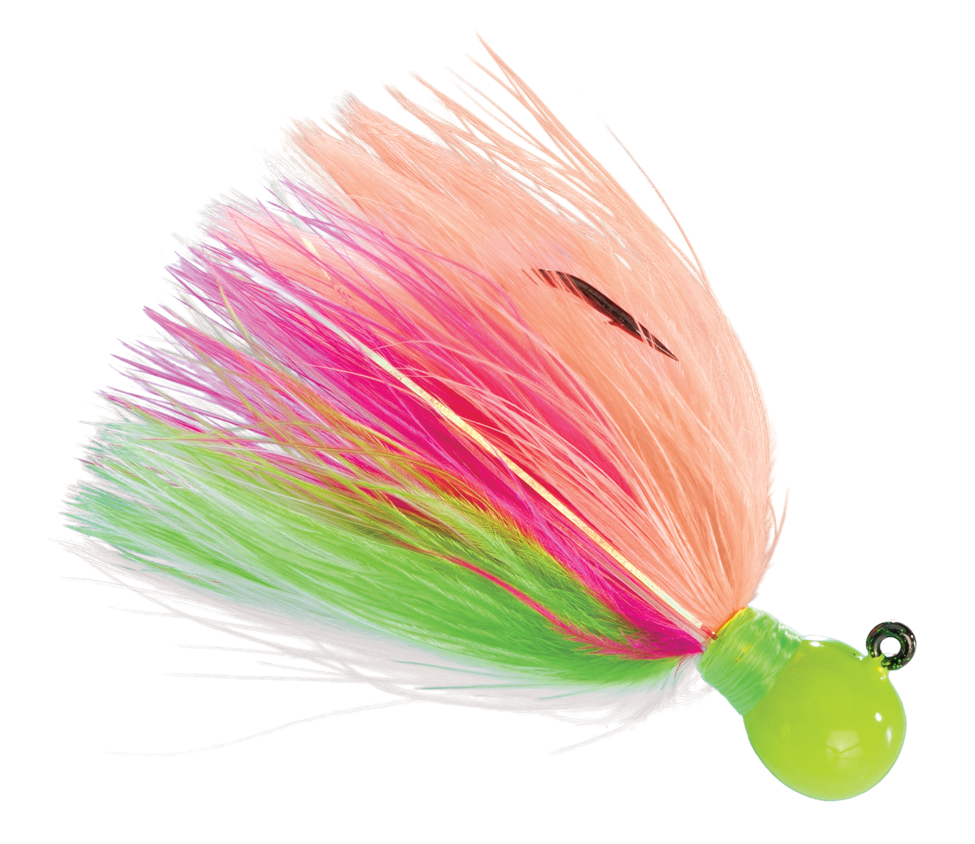 Image of AeroJig Fireflies Jig - 1/8 oz. - Chartreuse-Peach/Chartreuse-Green-White/Chartreuse Glow